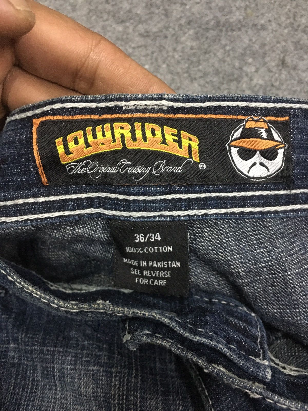 Japanese Brand × Vintage Japanese Brand Lowrider Distressed Denim Big Logo Painted Size US 36 / EU 52 - 7 Thumbnail