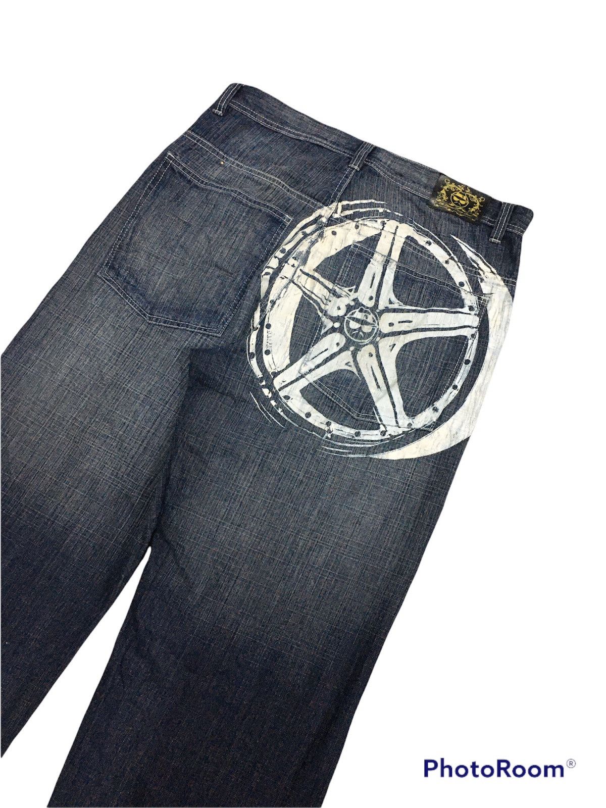 Japanese Brand × Vintage Japanese Brand Lowrider Distressed Denim Big Logo Painted Size US 36 / EU 52 - 1 Thumbnail