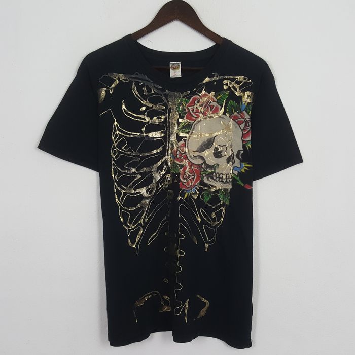 Vintage Vintage Ed Hardy Skeleton Rare Design Tshirt | Grailed