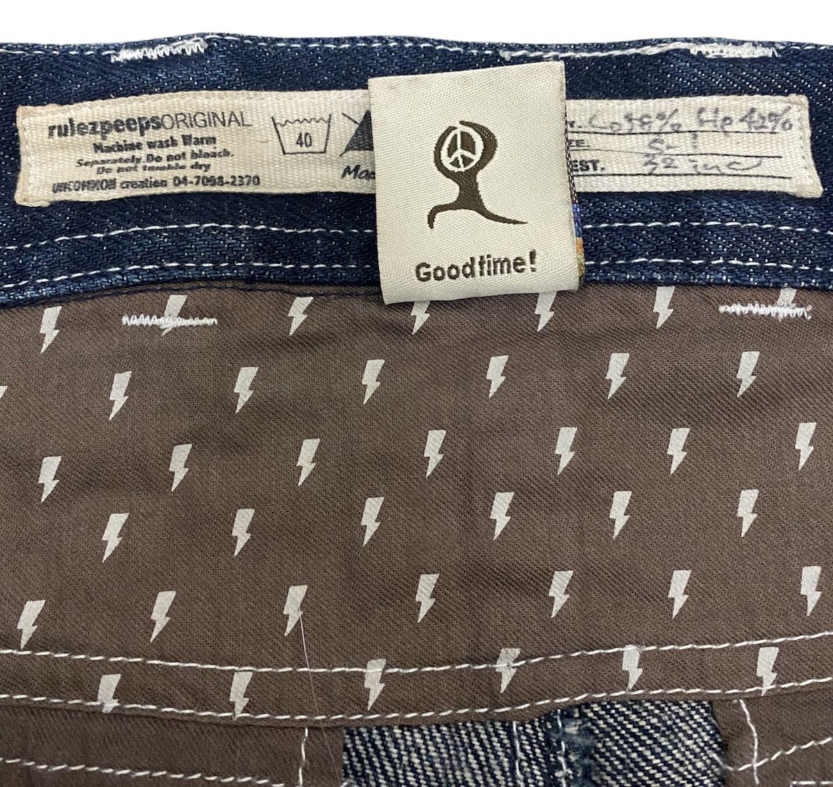 Japanese Brand 2000s Rulez Peeps Baggy Jeans Size US 31 - 6 Thumbnail