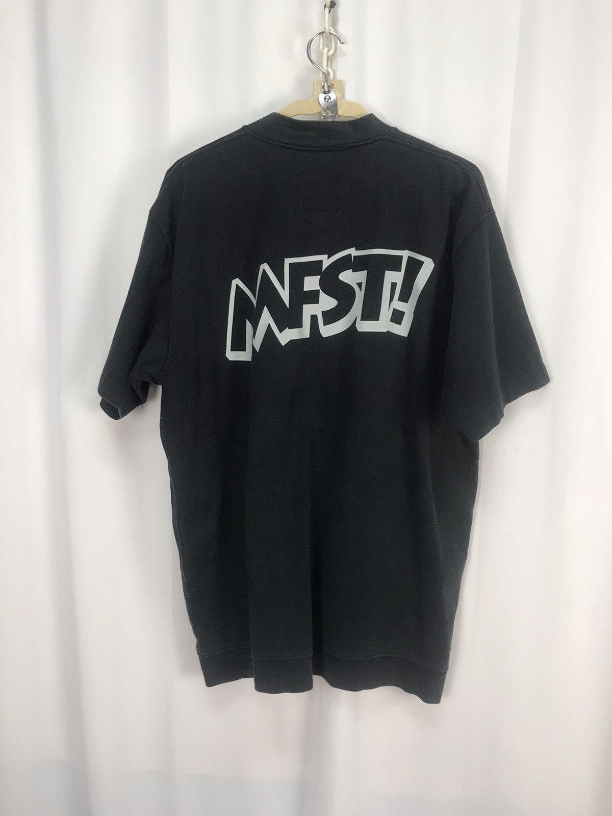 Japanese Brand Mfst backspellout distressed zipper sweatshirt short sleeve Size US M / EU 48-50 / 2 - 7 Thumbnail