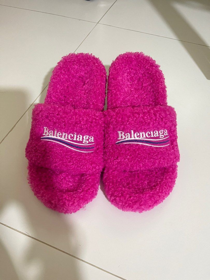 Balenciaga Balenciaga Pink Furry heels Size US 8 / IT 38 - 1 Thumbnail