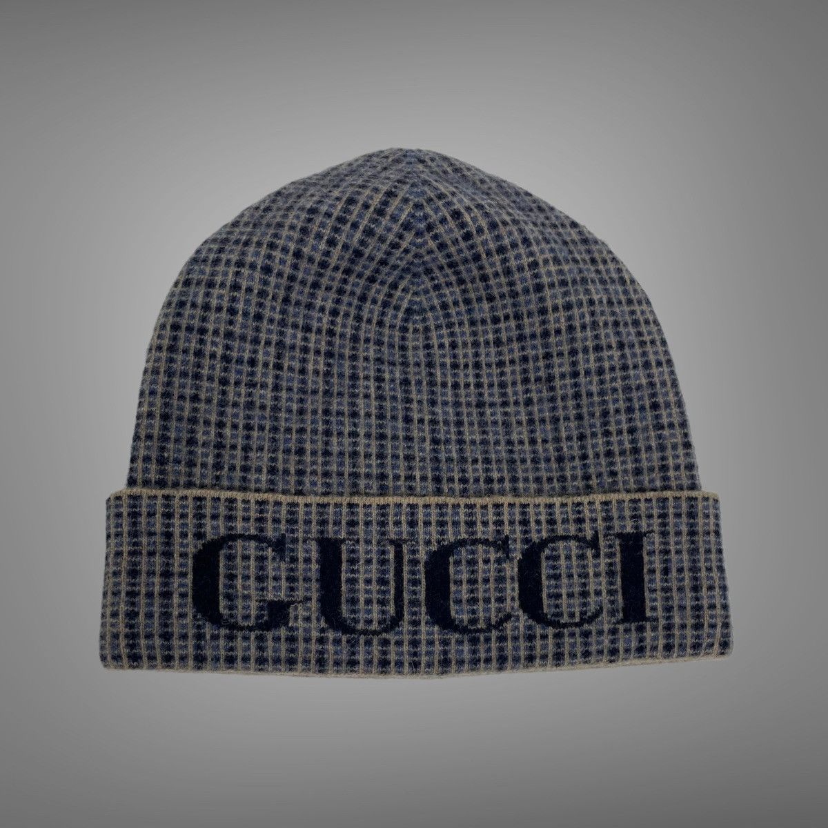 Gucci Gucci grid knit neutral beanie Size ONE SIZE - 1 Thumbnail