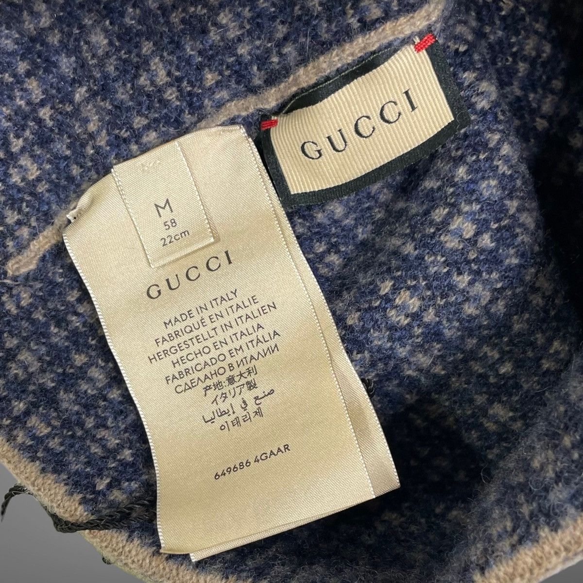 Gucci Gucci grid knit neutral beanie Size ONE SIZE - 3 Thumbnail