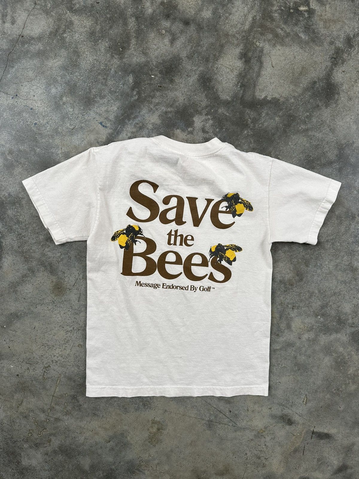 Pre-owned Golf Wang "save The Bees" White Logo Tee Sz. Small / Igor