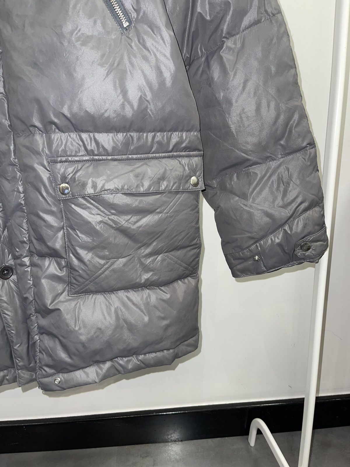 Henrik Vibskov Henrik Vibskov Metallic Gray Down Nylon Puffer Jacket Size US XL / EU 56 / 4 - 6 Thumbnail
