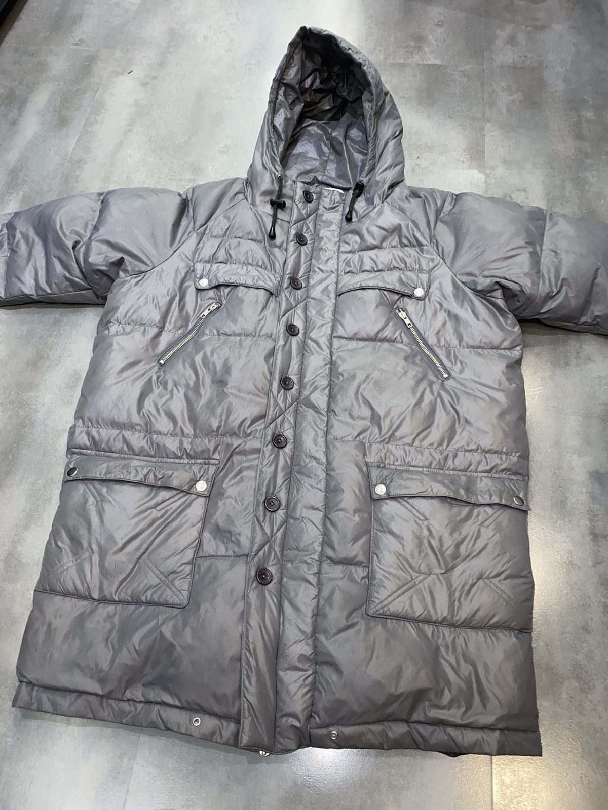 Henrik Vibskov Henrik Vibskov Metallic Gray Down Nylon Puffer Jacket Size US XL / EU 56 / 4 - 10 Thumbnail
