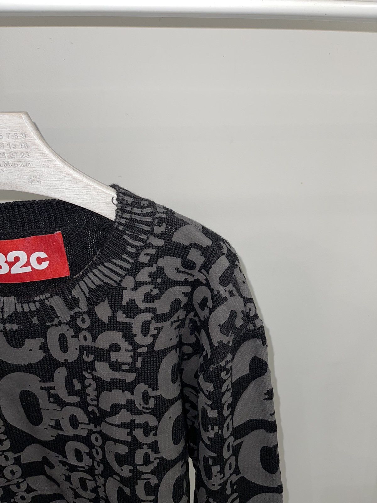 032c DSWT! 032c Logo All Over Monogram Black Crewneck Size US L / EU 52-54 / 3 - 2 Thumbnail