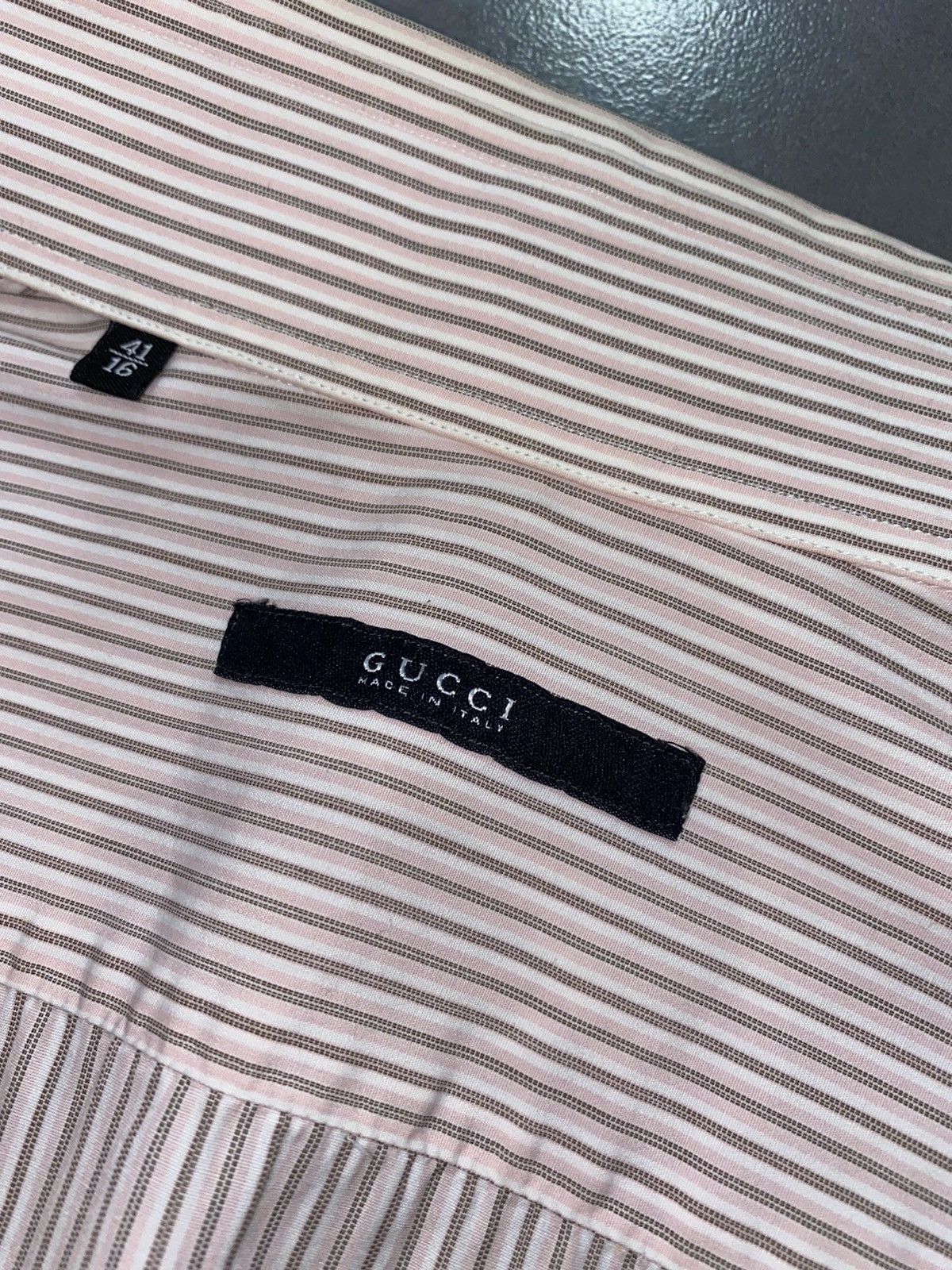 Gucci Gucci Striped Baby Pink Button Up Shirt Size US L / EU 52-54 / 3 - 13 Thumbnail