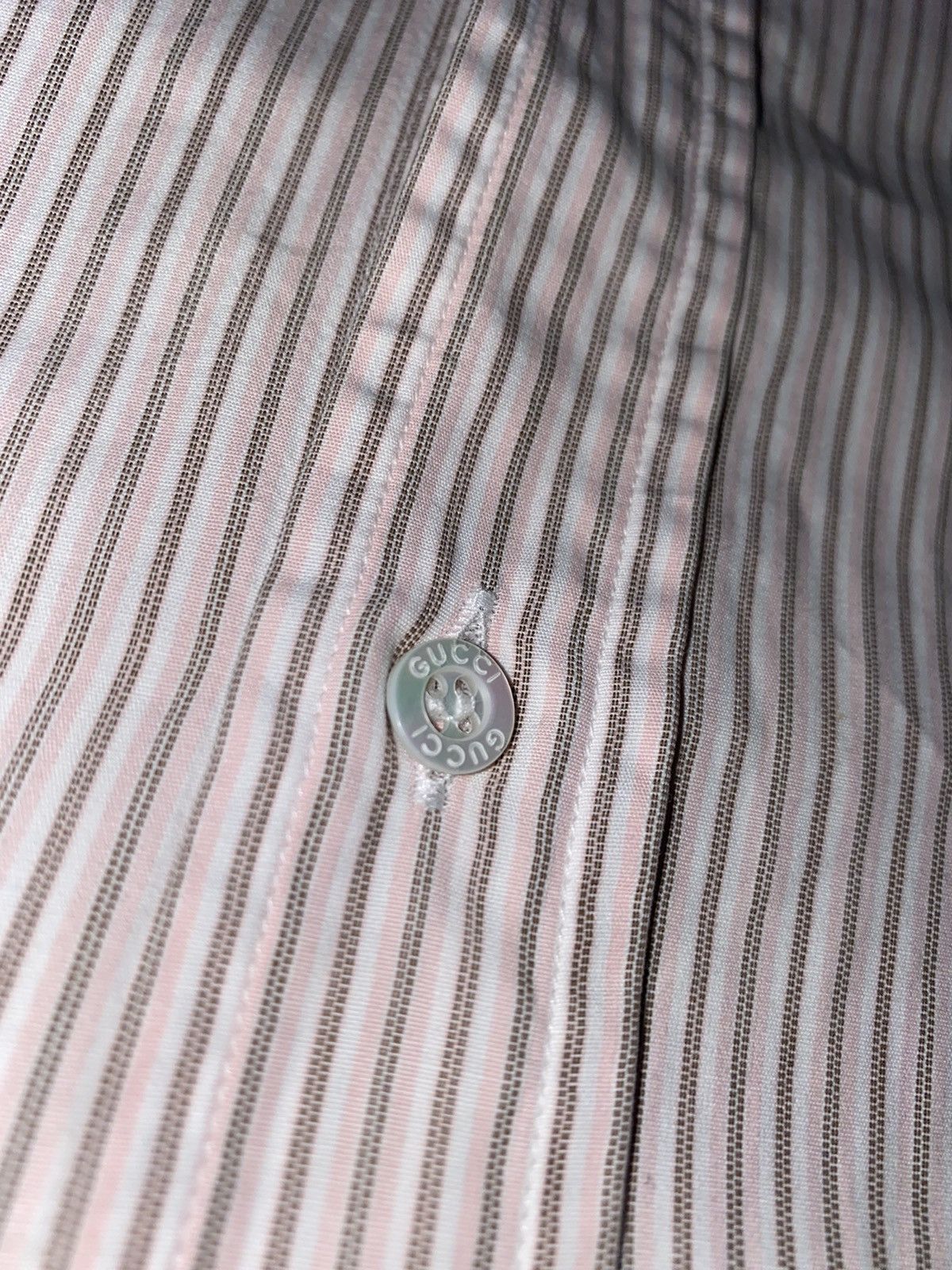 Gucci Gucci Striped Baby Pink Button Up Shirt Size US L / EU 52-54 / 3 - 12 Thumbnail