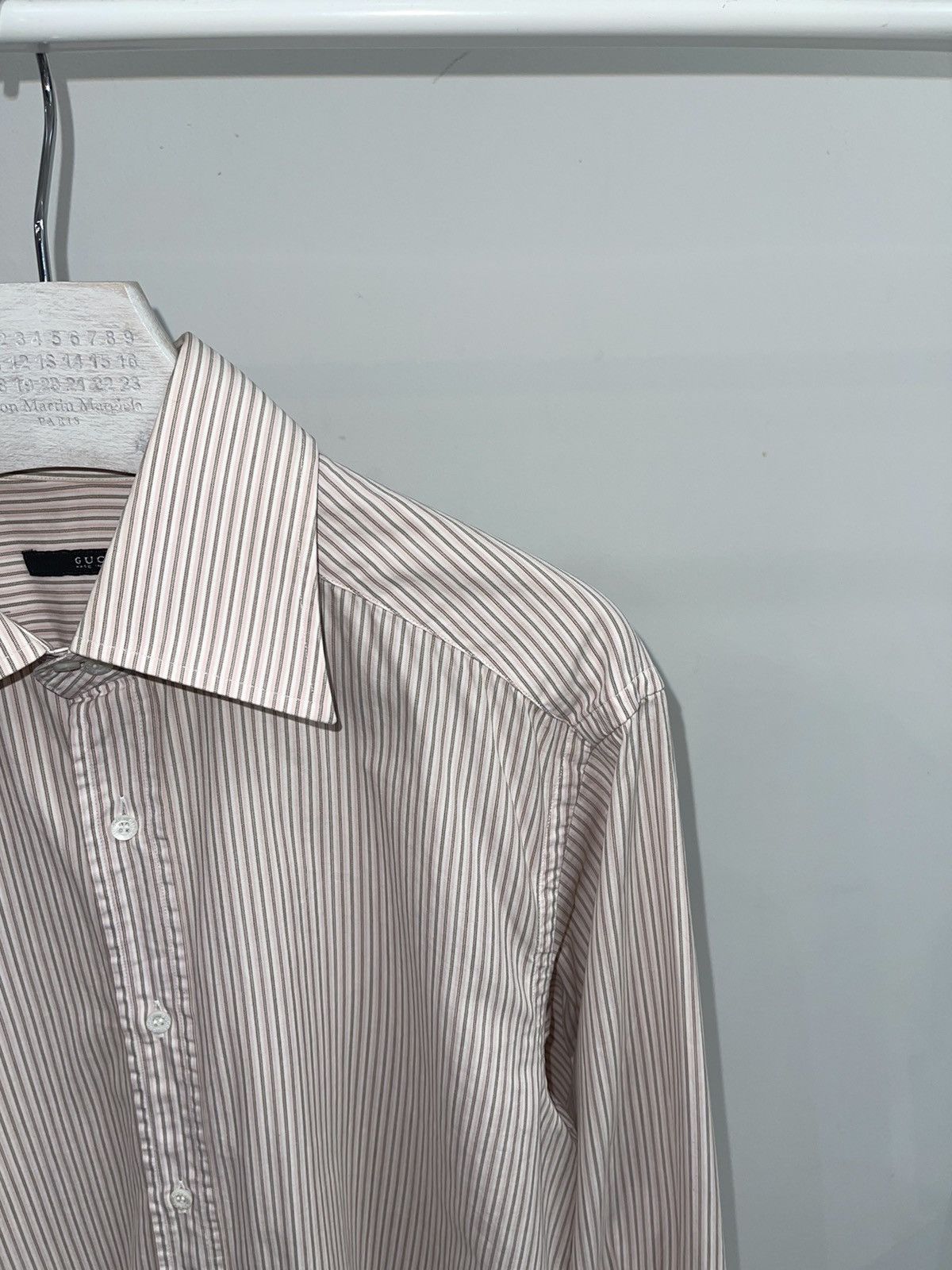 Gucci Gucci Striped Baby Pink Button Up Shirt Size US L / EU 52-54 / 3 - 2 Thumbnail