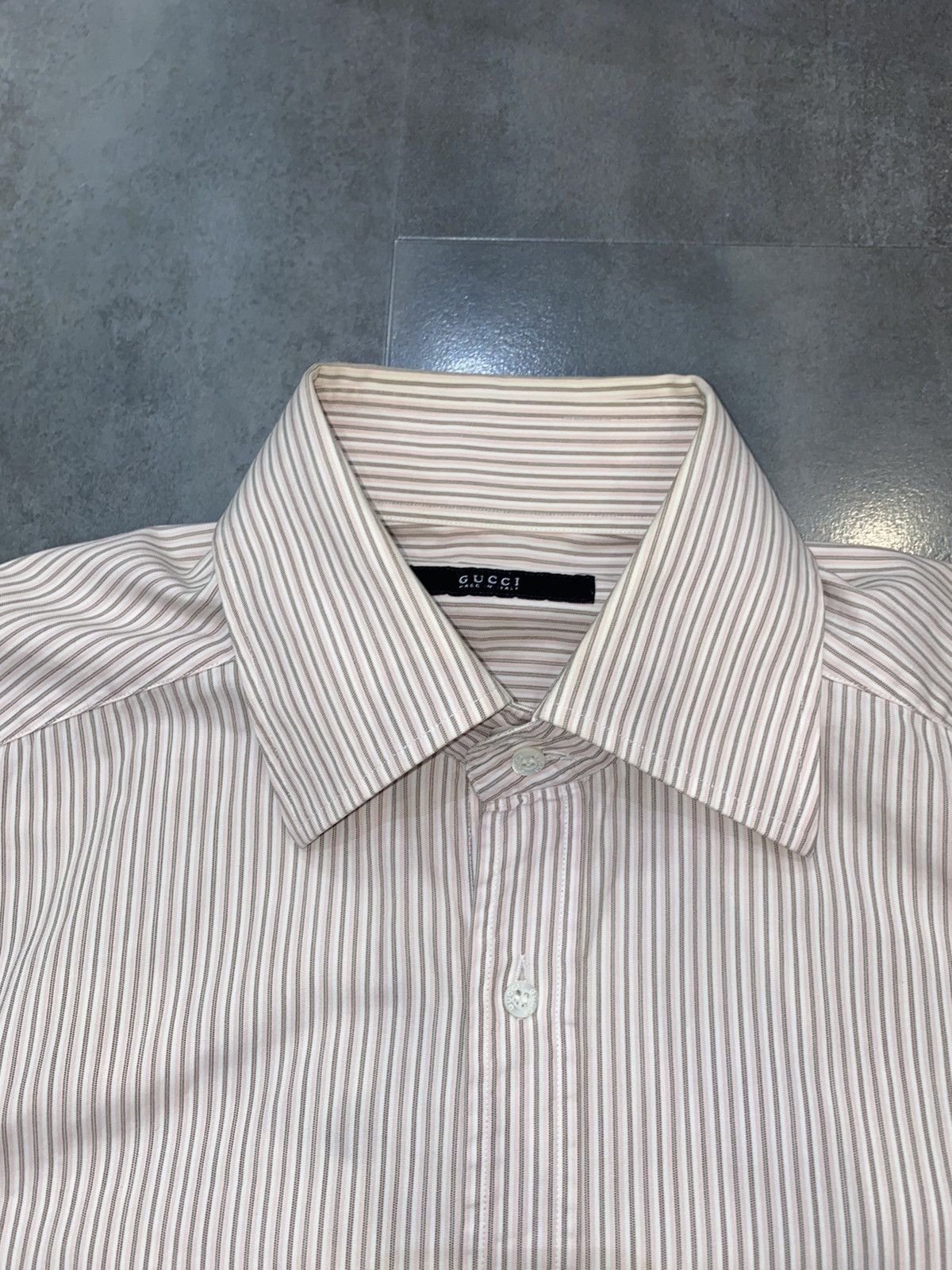 Gucci Gucci Striped Baby Pink Button Up Shirt Size US L / EU 52-54 / 3 - 10 Thumbnail