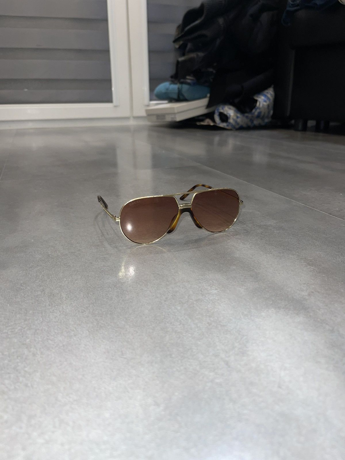 Gucci DS! Gucci GG0432S Brown Lens Aviator Sunglasses Size ONE SIZE - 3 Thumbnail