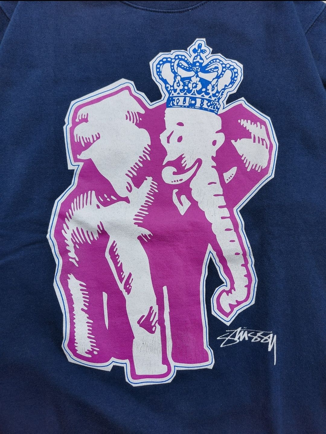 Stussy × Vintage 💥Vintage Y2K Stussy Elephant Sweatshirt Size US M / EU 48-50 / 2 - 6 Thumbnail