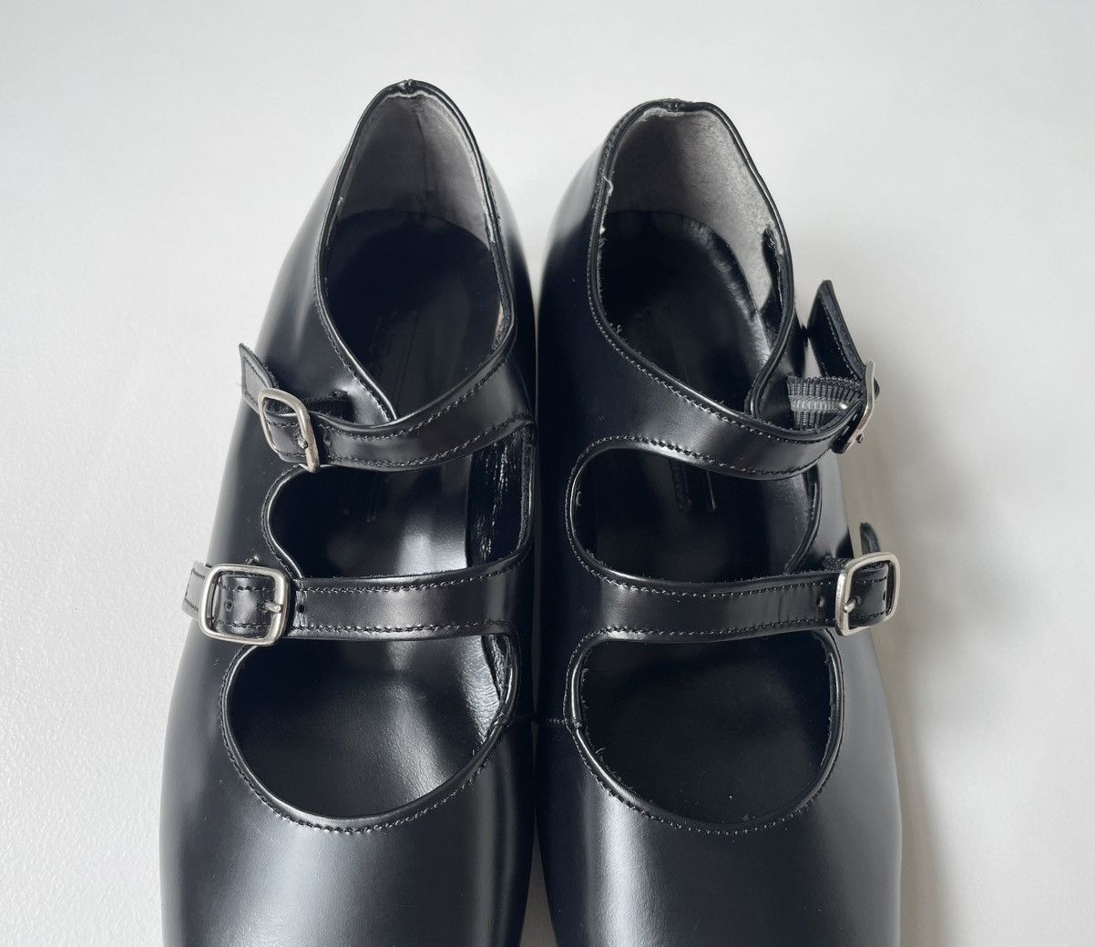 Comme des Garcons ‘Double Buckle’ Mary Jane Flat Leather Shoes Size US 6 / IT 36 - 6 Thumbnail