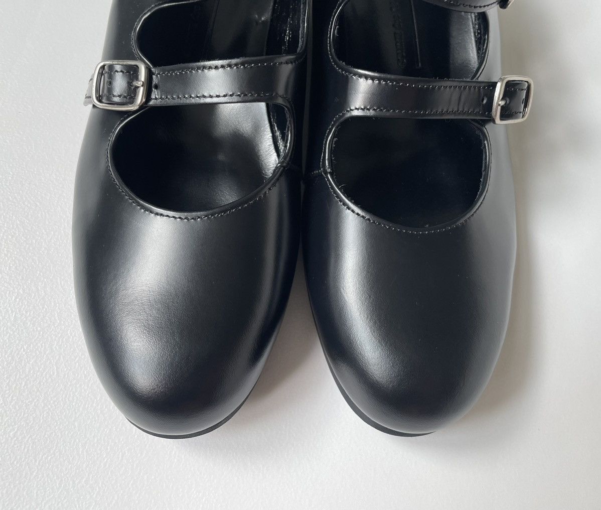 Comme des Garcons ‘Double Buckle’ Mary Jane Flat Leather Shoes Size US 6 / IT 36 - 8 Thumbnail