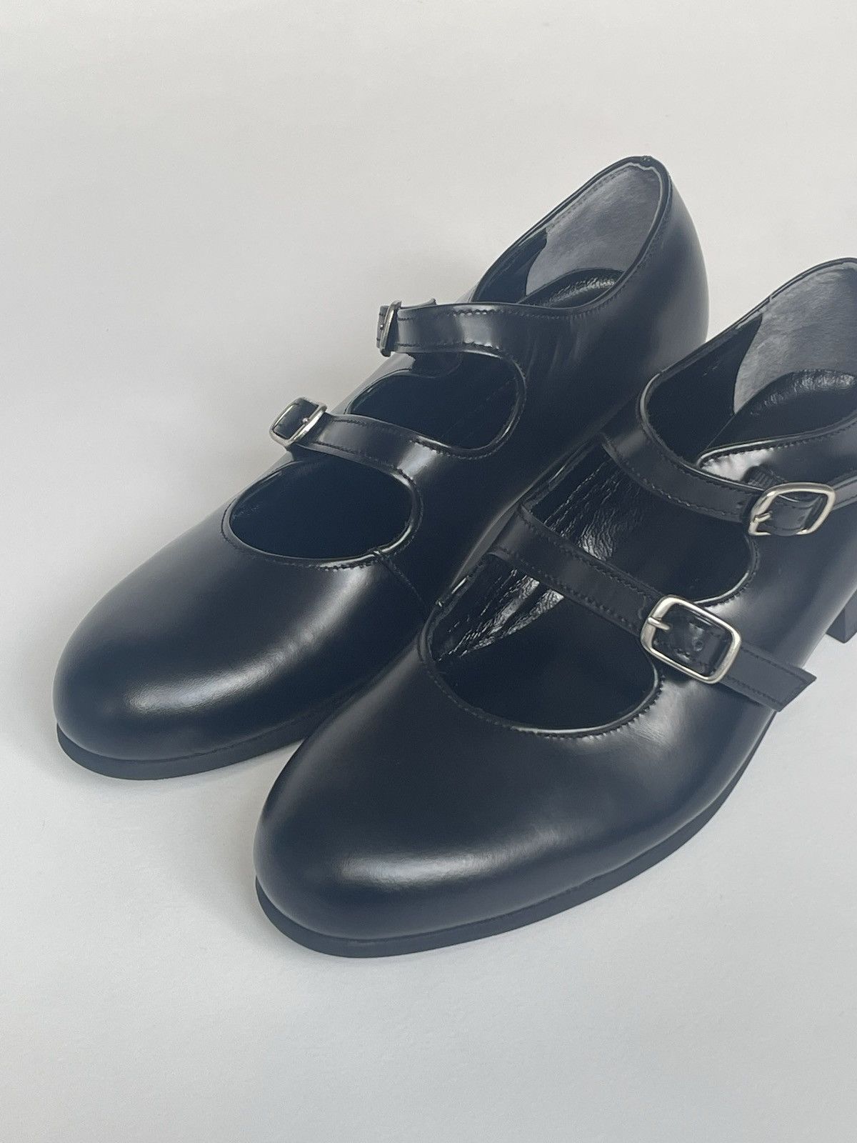 Comme des Garcons ‘Double Buckle’ Mary Jane Flat Leather Shoes Size US 6 / IT 36 - 3 Thumbnail