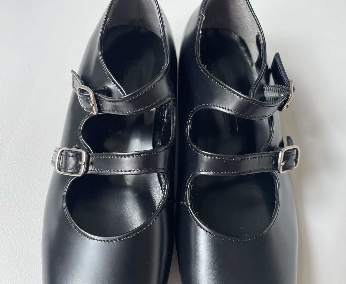 Comme des Garcons ‘Double Buckle’ Mary Jane Flat Leather Shoes Size US 6 / IT 36 - 7 Thumbnail