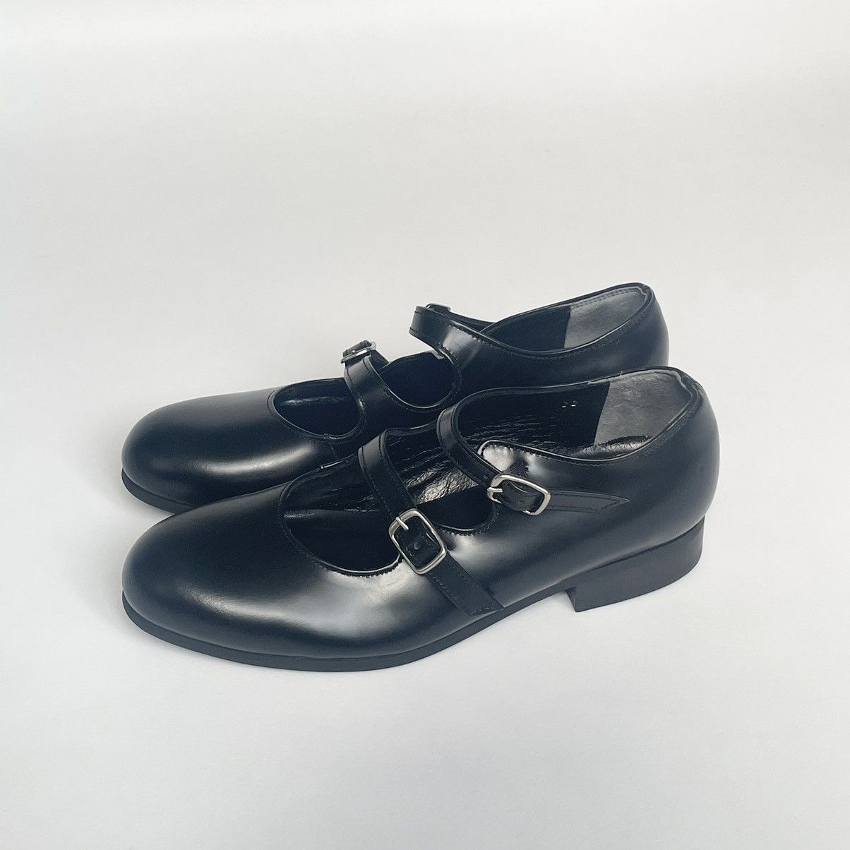 Comme des Garcons ‘Double Buckle’ Mary Jane Flat Leather Shoes Size US 6 / IT 36 - 4 Thumbnail