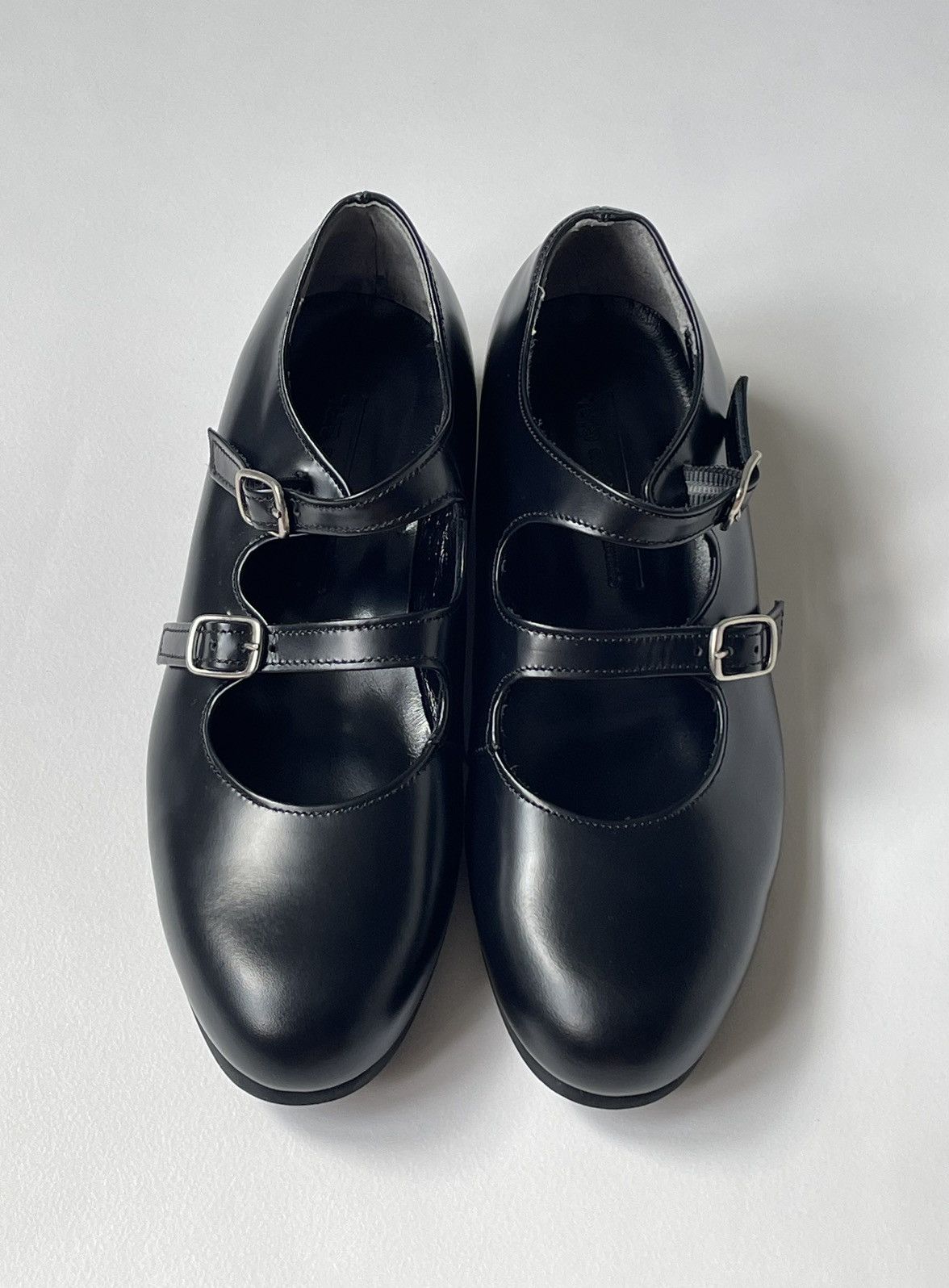 Comme des Garcons ‘Double Buckle’ Mary Jane Flat Leather Shoes Size US 6 / IT 36 - 1 Thumbnail