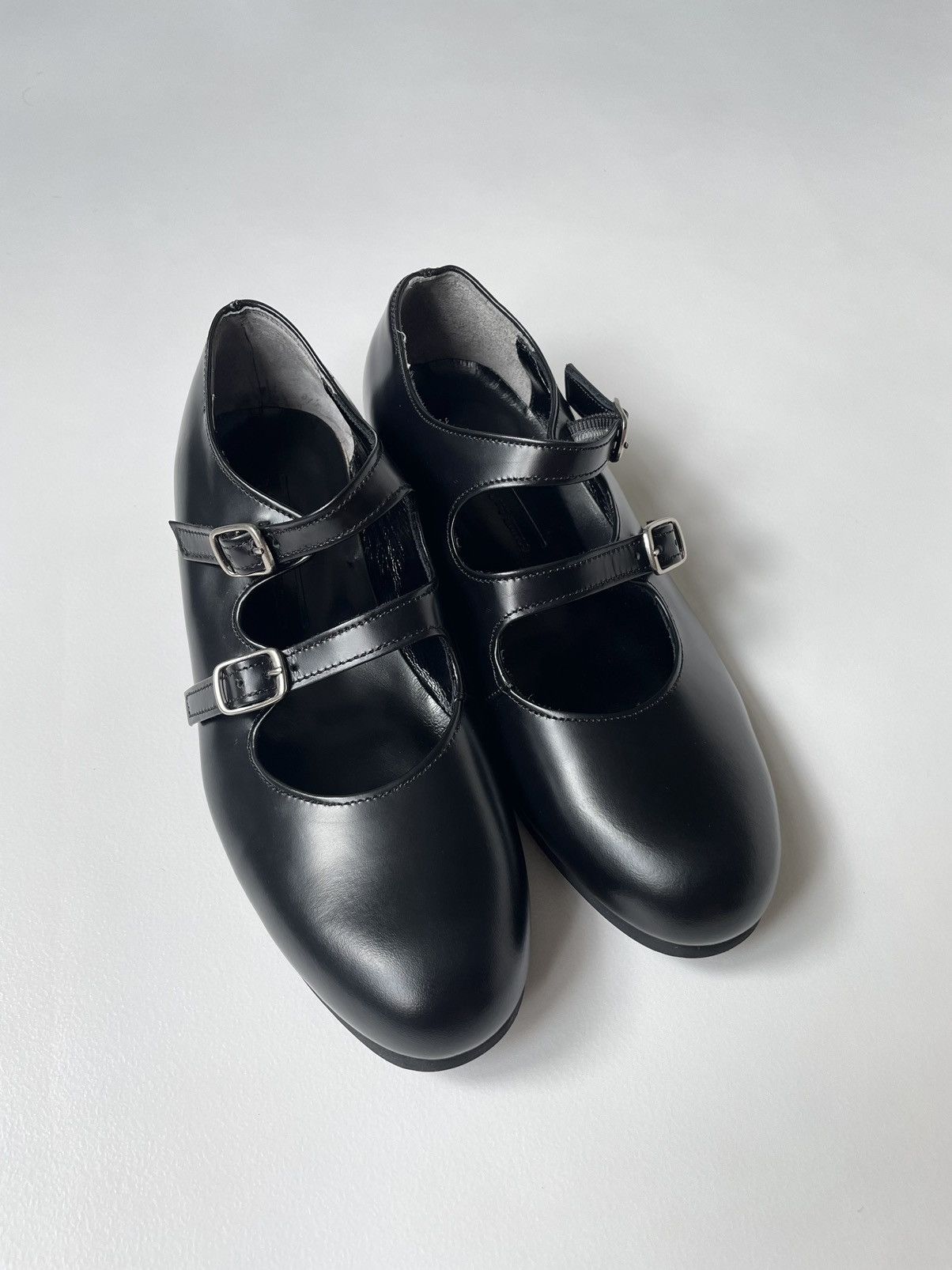 Comme des Garcons ‘Double Buckle’ Mary Jane Flat Leather Shoes Size US 6 / IT 36 - 5 Thumbnail