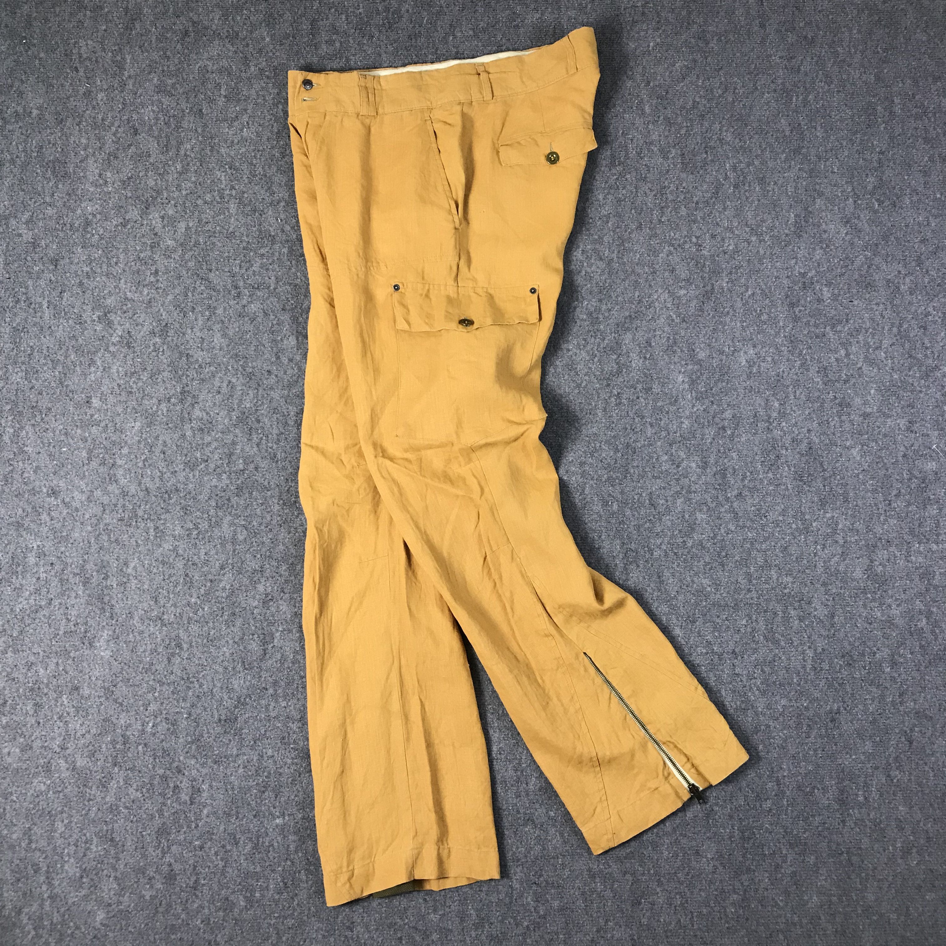 image of 20471120 Japanese Bryan Husky Parachute Punk Leinen Cargo Style Pant in Orange, Men's (Size 34)