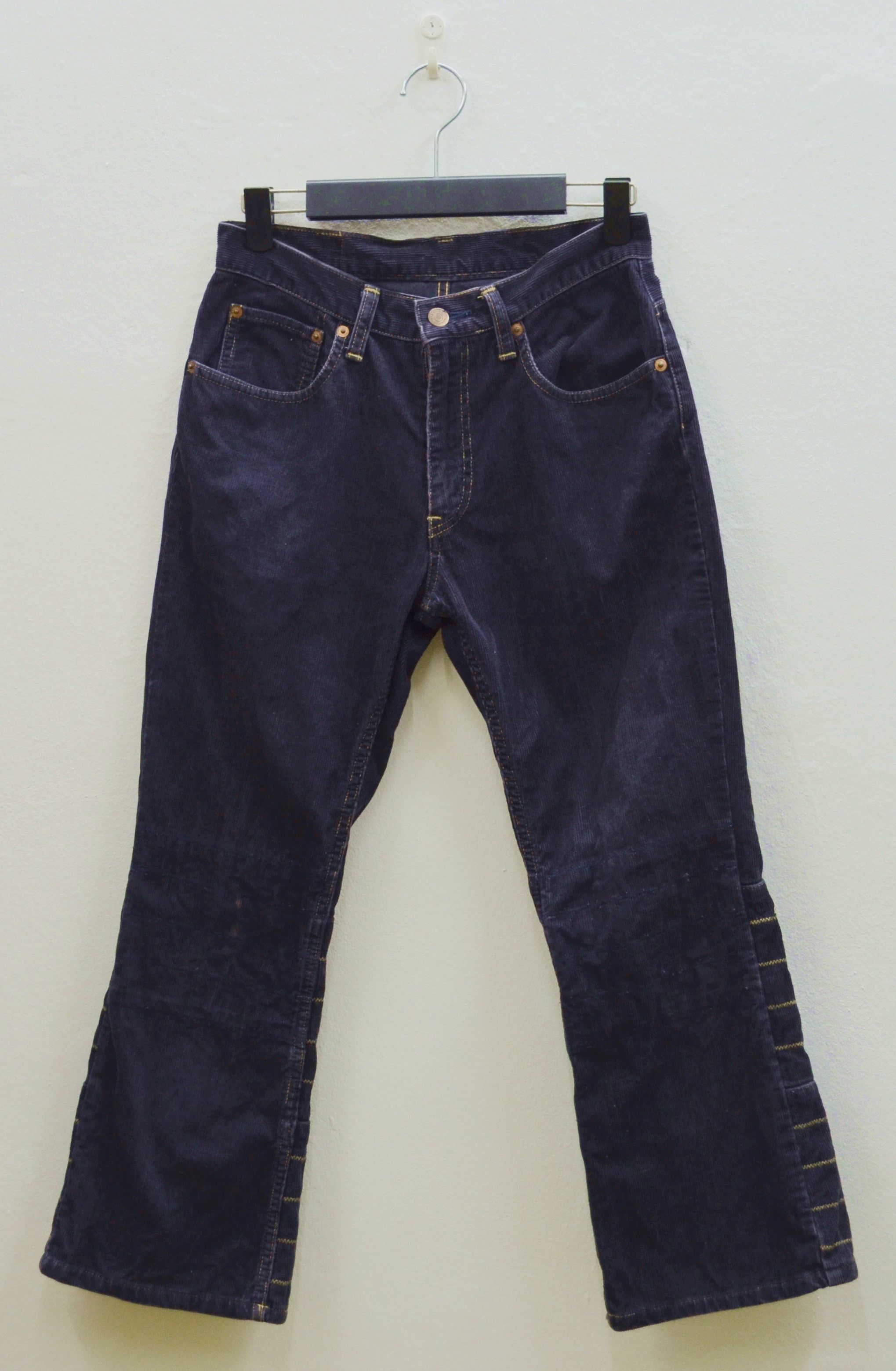 image of Hysteric Glamour Dark Purple Corduroy Bell Bottom Kinky Jeans Made In Japan, Men's (Size 27)