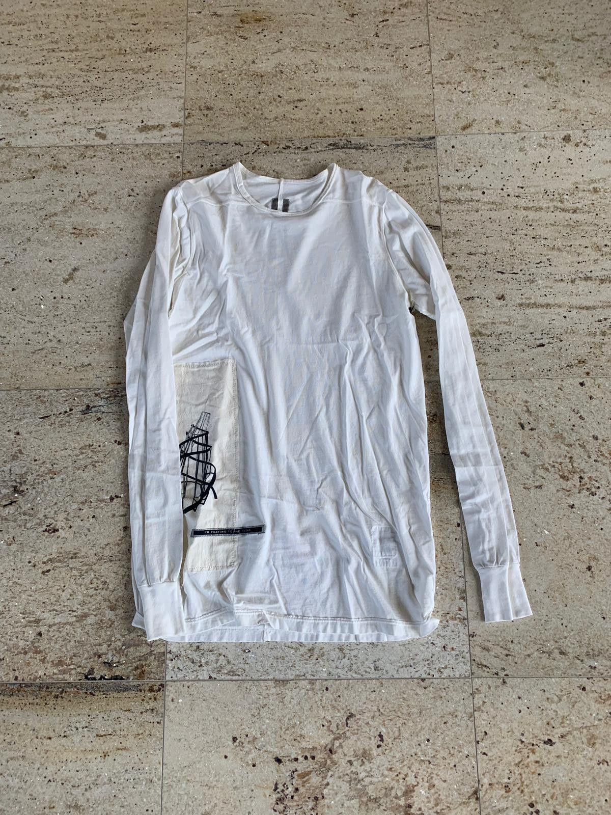 image of Rick Owens Drkshdw Ls Level Tee In Milk White in White Milk, Men's (Size Small)