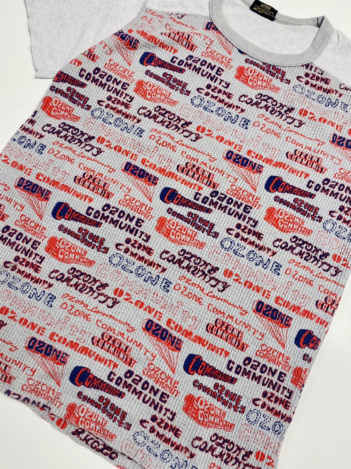 Hysteric Glamour × Japanese Brand ☠️NEEDGONE☠️1990s Ozone Community - Pop Word Waffle T-Shirt Size US M / EU 48-50 / 2 - 3 Thumbnail