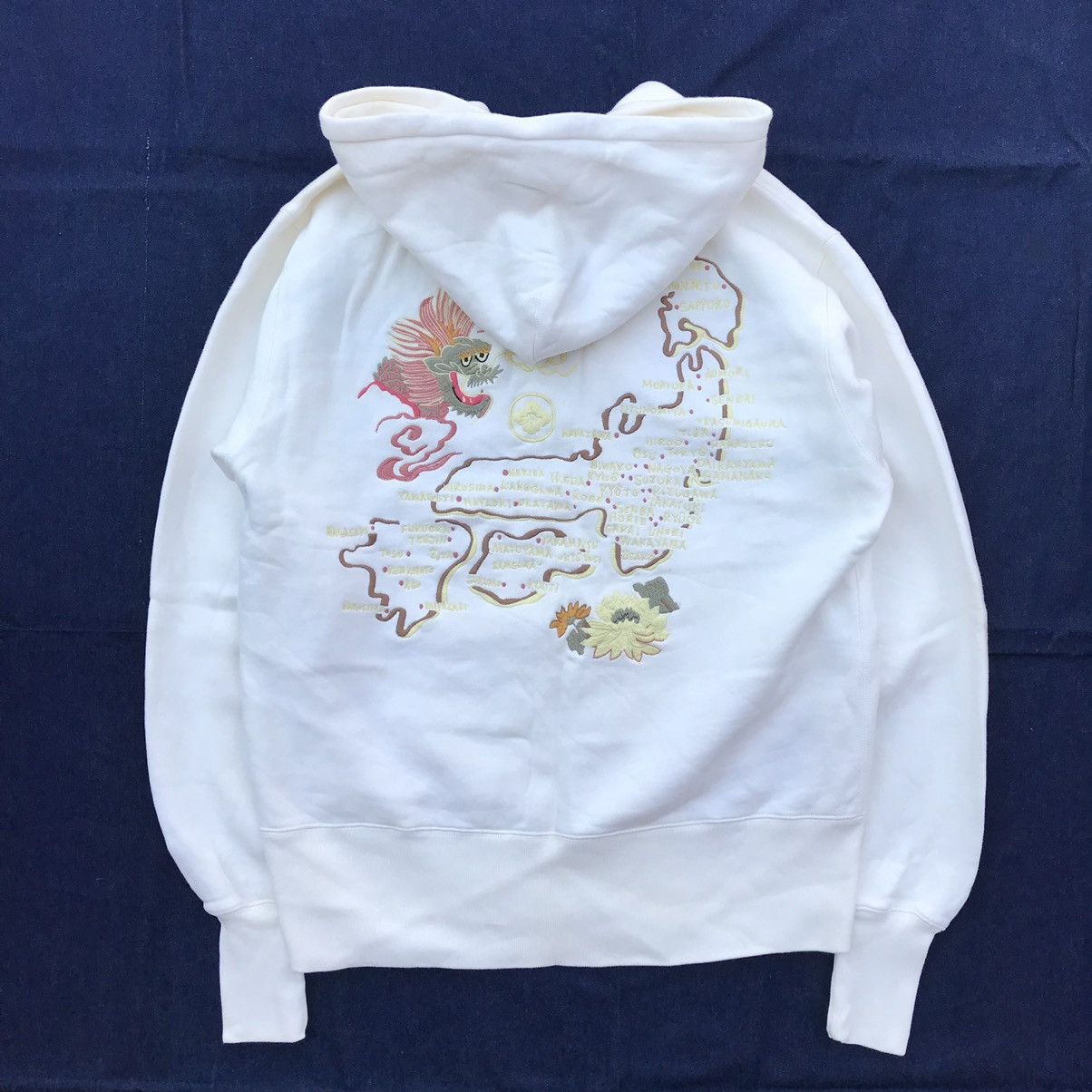 image of Evisu Yamane White Hoodies, Men's (Size XL)