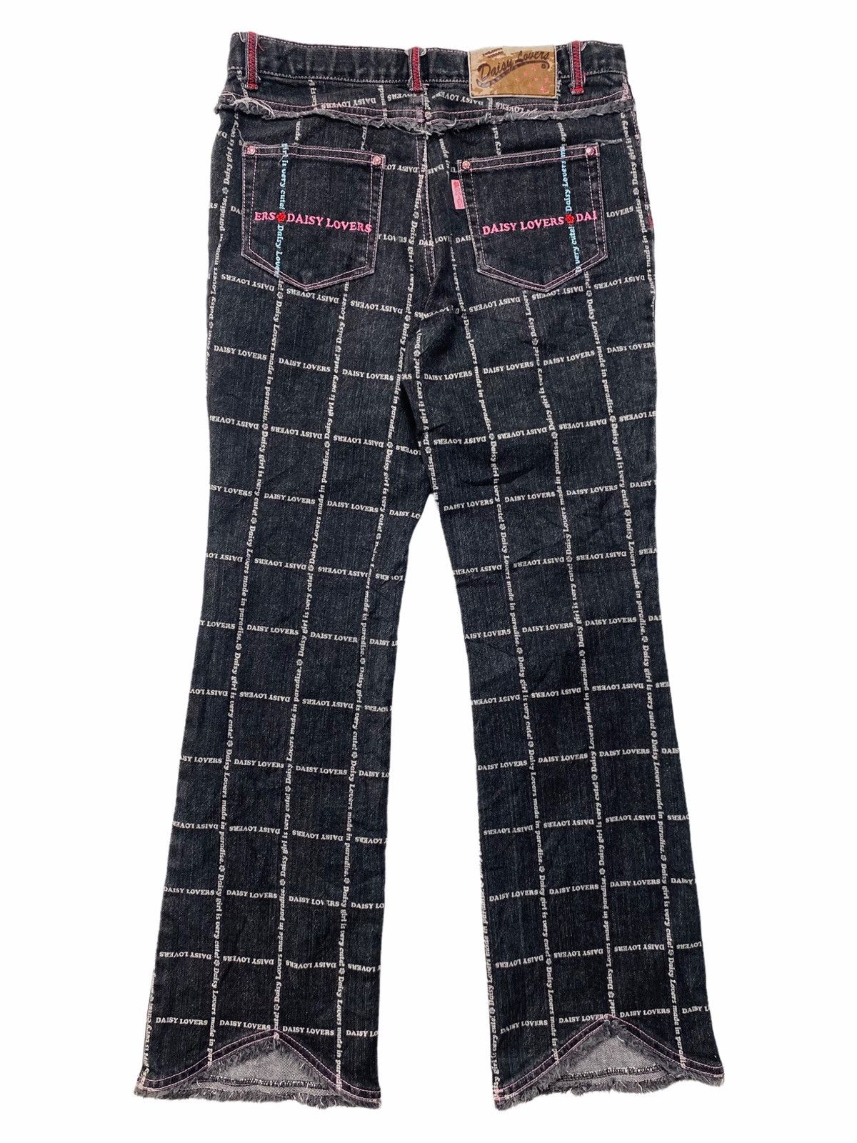 Hysteric Glamour × Japanese Brand ☠️SENDOFFERS☠️2000s Daisy Lovers - Texted Flared Denim Pants Size US 27 - 2 Thumbnail