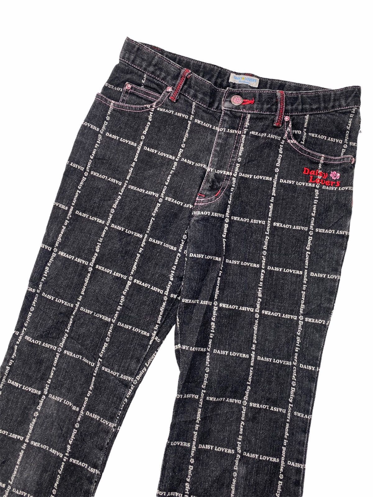 Hysteric Glamour × Japanese Brand ☠️SENDOFFERS☠️2000s Daisy Lovers - Texted Flared Denim Pants Size US 27 - 5 Thumbnail