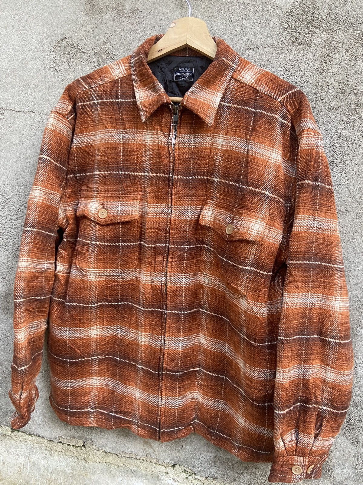 Flannel Vintage Hip Chic Zip Up Checkered Flannel Jacket Size US L / EU 52-54 / 3 - 3 Thumbnail