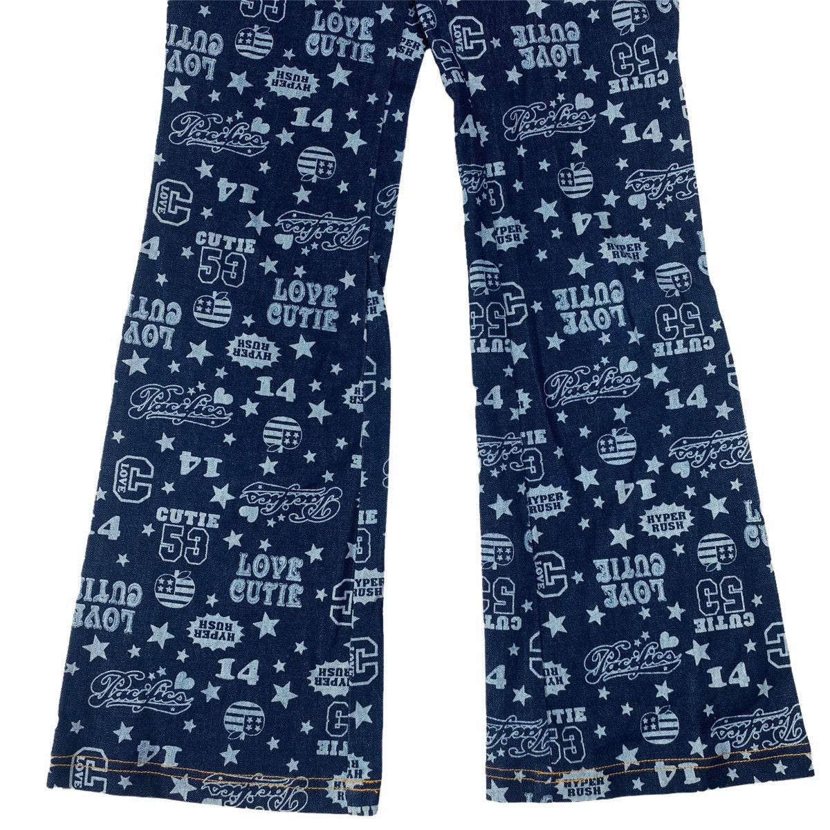 Hysteric Glamour × Japanese Brand 2000s CRT Cutie - Printed Pop Star Flared Denim Pants Size US 28 / EU 44 - 4 Thumbnail