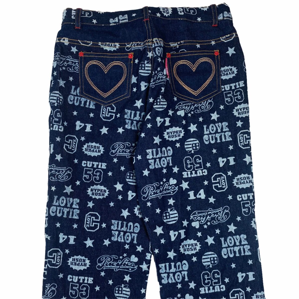 Hysteric Glamour × Japanese Brand 2000s CRT Cutie - Printed Pop Star Flared Denim Pants Size US 28 / EU 44 - 6 Thumbnail
