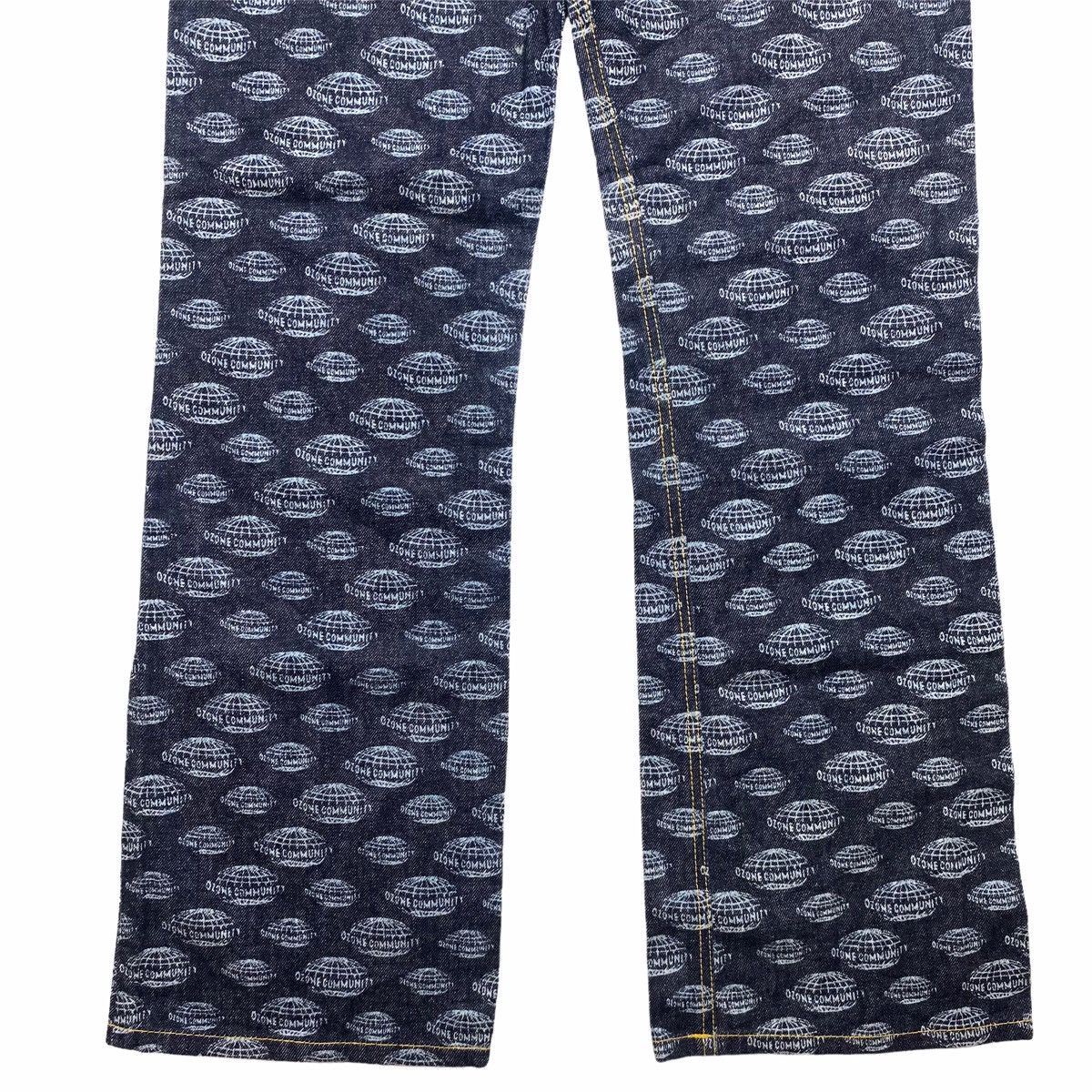 Hysteric Glamour × Japanese Brand ☠️SENDOFFERS☠️1990s Ozone Community Printed World Denim Pants Size US 29 - 6 Thumbnail