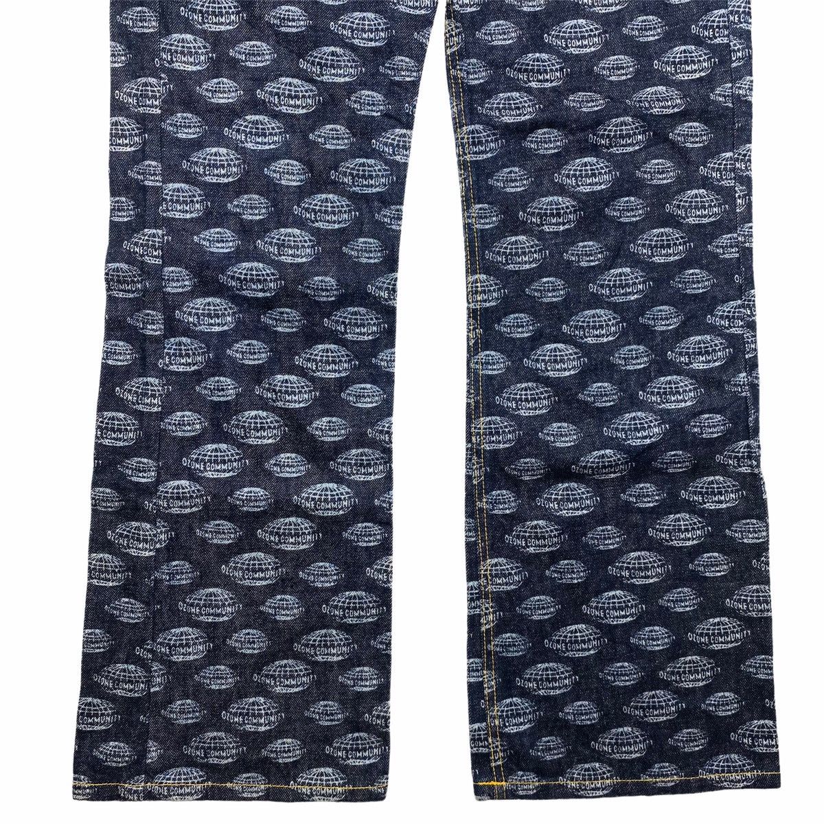 Hysteric Glamour × Japanese Brand ☠️SENDOFFERS☠️1990s Ozone Community Printed World Denim Pants Size US 29 - 4 Thumbnail