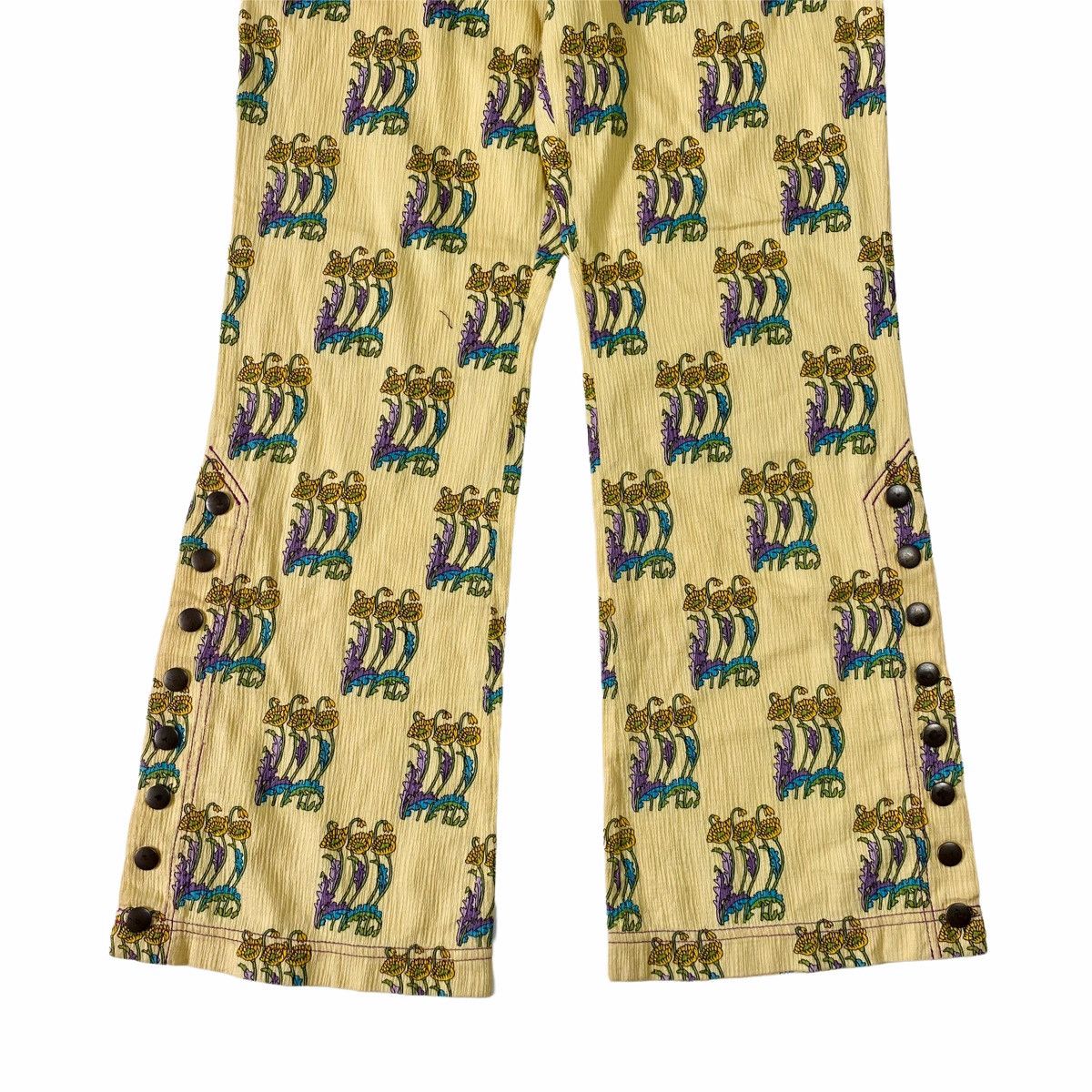 Hysteric Glamour × Japanese Brand 1980s Shinji Abe Hybrid Denim & Printed Pleats Sunflower Size US 28 / EU 44 - 4 Thumbnail