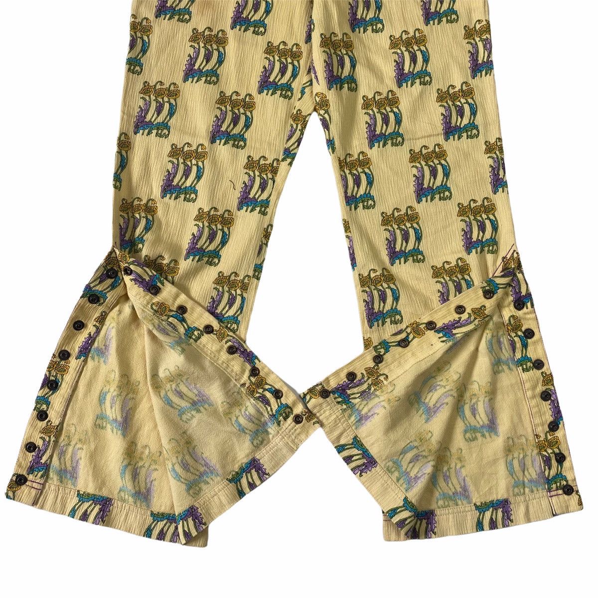Hysteric Glamour × Japanese Brand 1980s Shinji Abe Hybrid Denim & Printed Pleats Sunflower Size US 28 / EU 44 - 5 Thumbnail