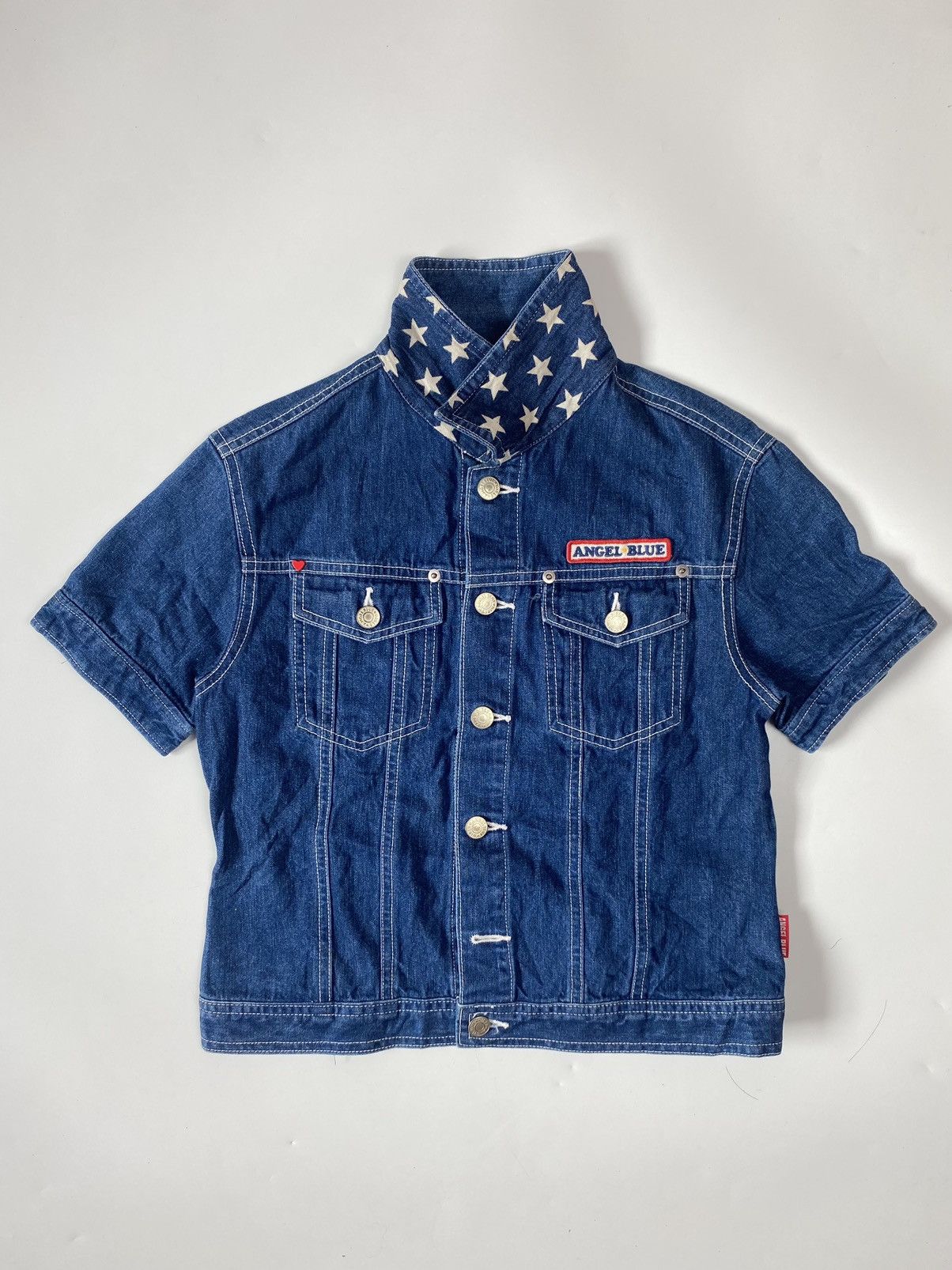 Hysteric Glamour 0s Angel Blue Cloud Patchwork Denim Short Sleeve Size US S / EU 44-46 / 1 - 3 Thumbnail