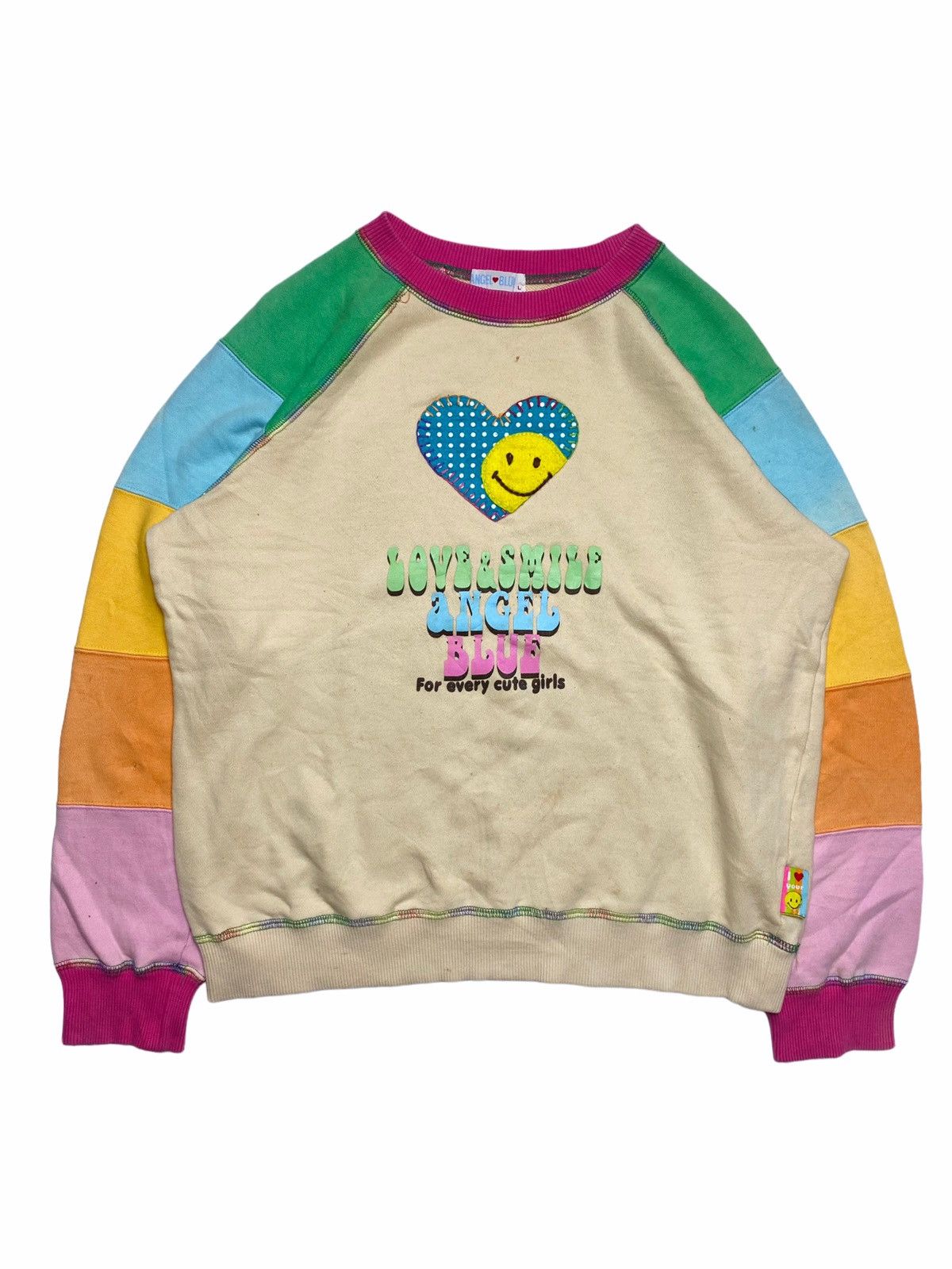Hysteric Glamour ☠️NEEDGONE☠️1990s Angel Blue - Multicolor Patchwork Sweatshirt Size US M / EU 48-50 / 2 - 1 Thumbnail