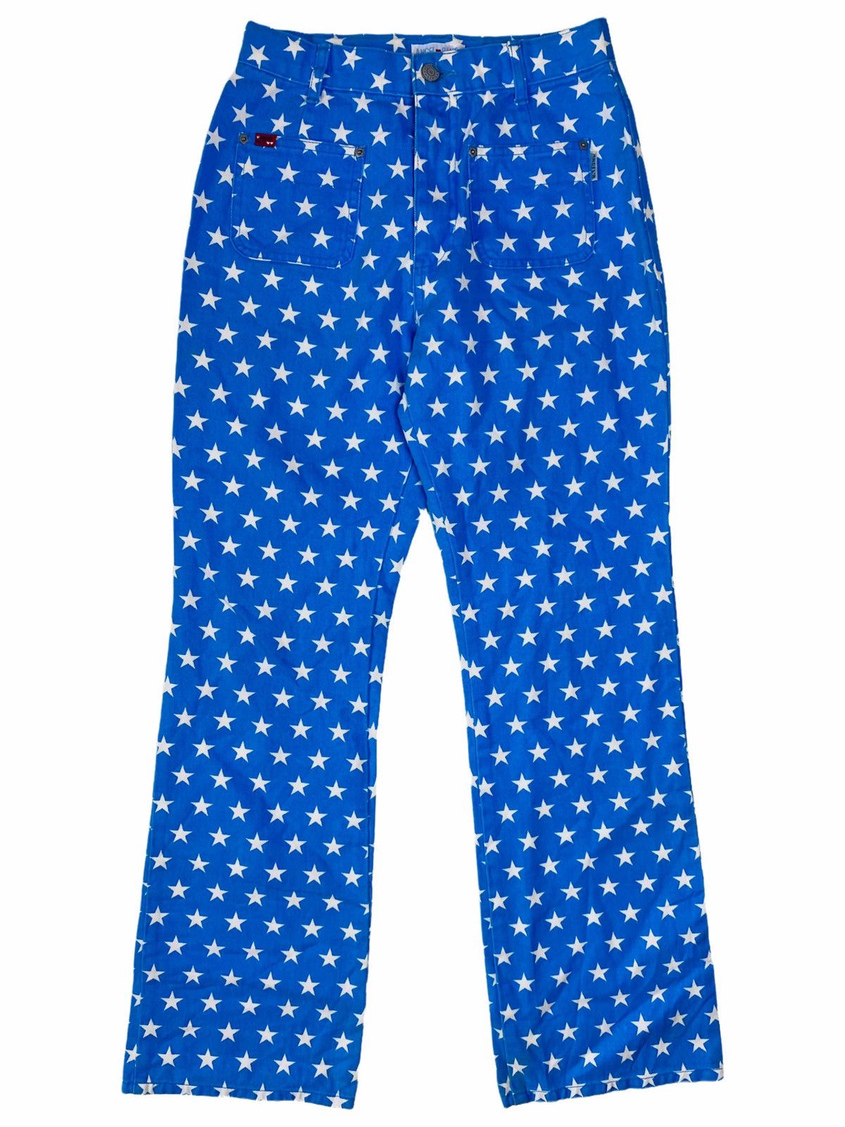 Hysteric Glamour × Japanese Brand ☠️NEEDGONE☠️1990s Angel Blue - Printed Star Blue Denim Pants Size US 27 - 1 Thumbnail