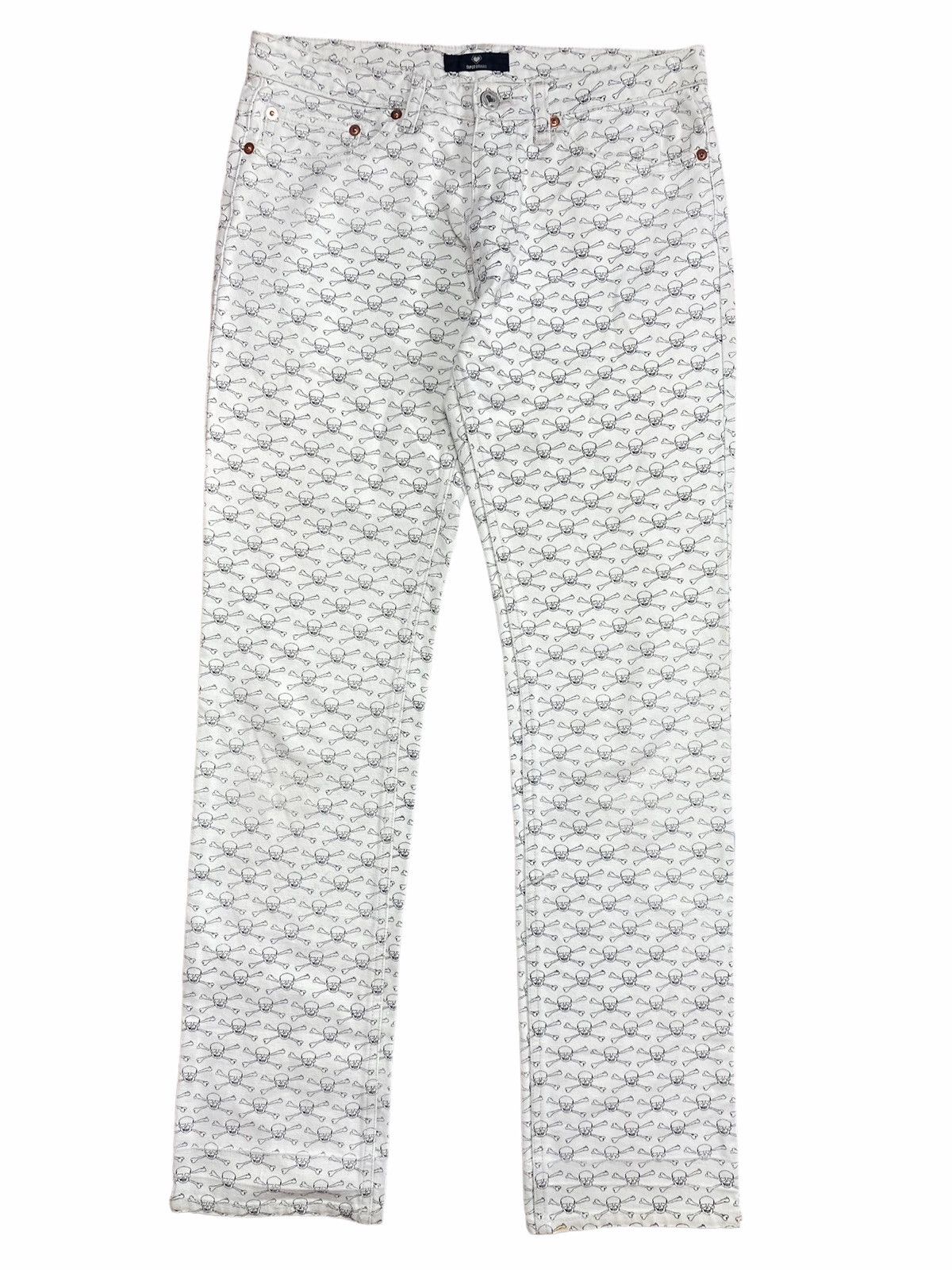 Hysteric Glamour × Japanese Brand ☠️NEEDGONE☠️1990s Super Lovers - Printed Cross Skeleton Pants Size US 28 / EU 44 - 3 Thumbnail