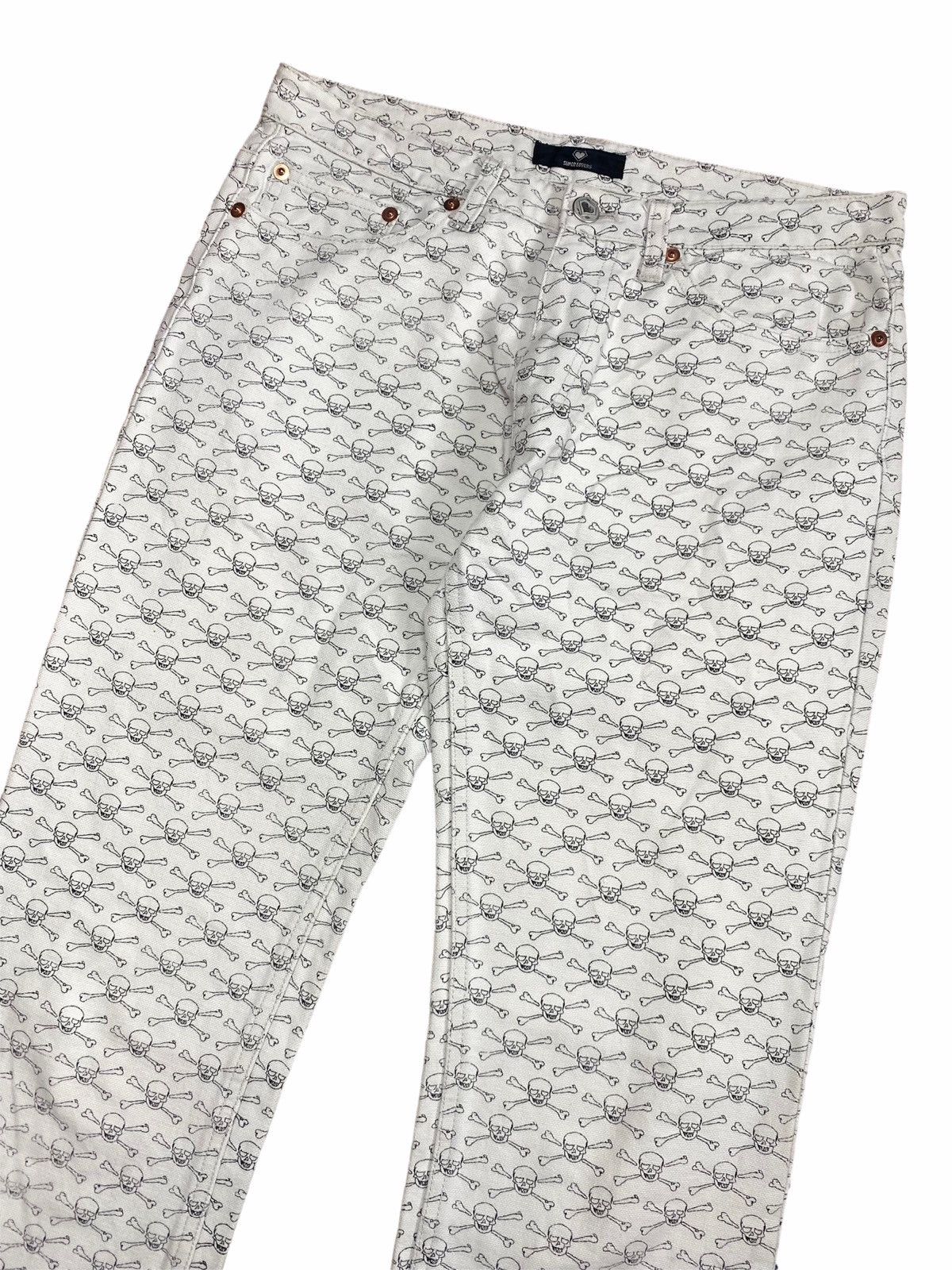 Hysteric Glamour × Japanese Brand ☠️NEEDGONE☠️1990s Super Lovers - Printed Cross Skeleton Pants Size US 28 / EU 44 - 1 Thumbnail