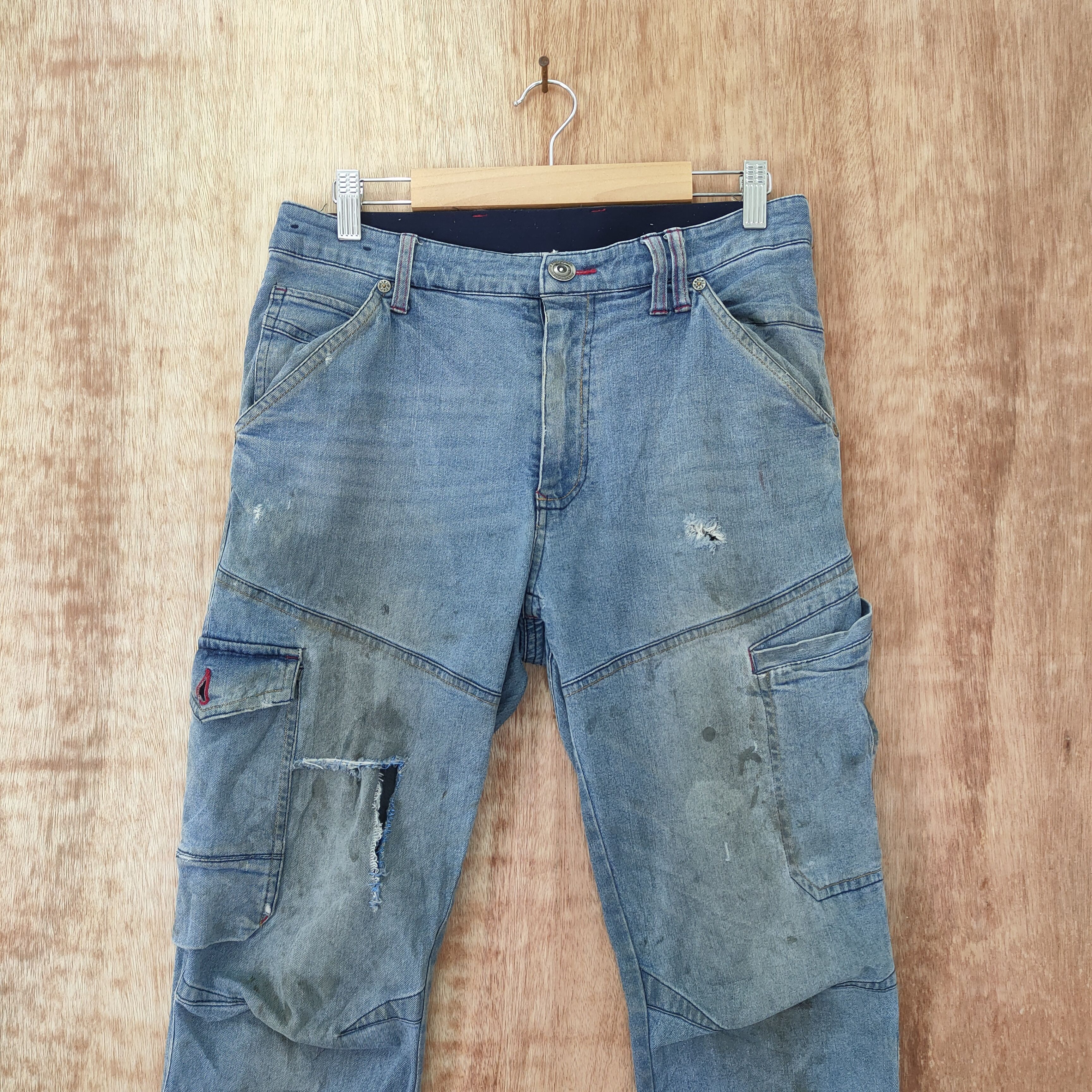 Japanese Brand × Vintage VINTAGE JAPANESE BRAND FADED RUSTY CARGO PANTS / DISTRESSED Size US 29 - 2 Thumbnail