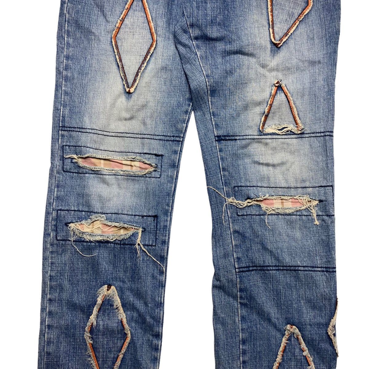 20471120 × Beauty Beast × Japanese Brand 1990s Milkboy - Grunge Patchwork Diamond Denim Size US 29 - 5 Thumbnail