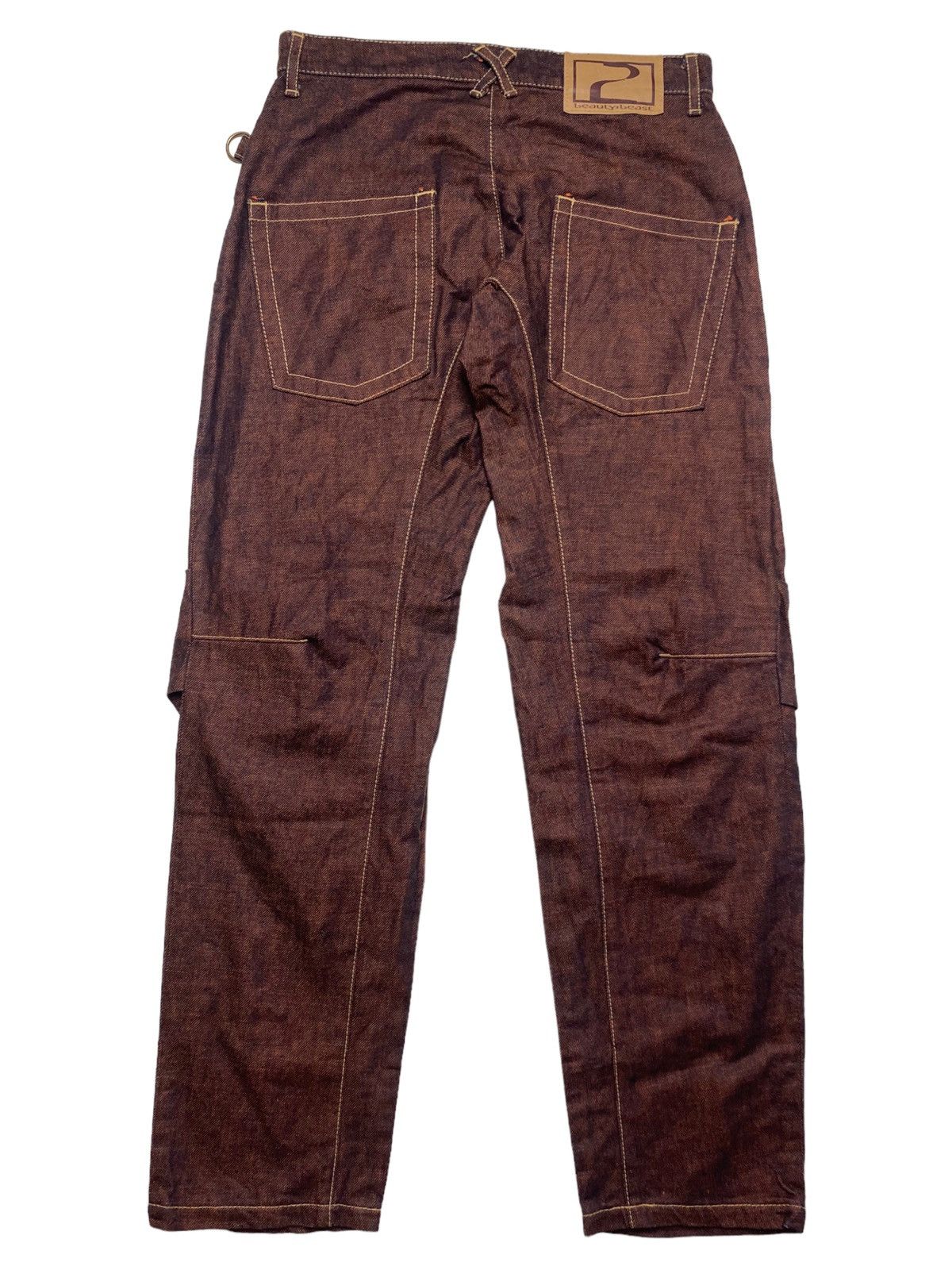 Beauty Beast 1998 Beauty:Beast - Orange Denim Pants Size US 29 - 2 Thumbnail