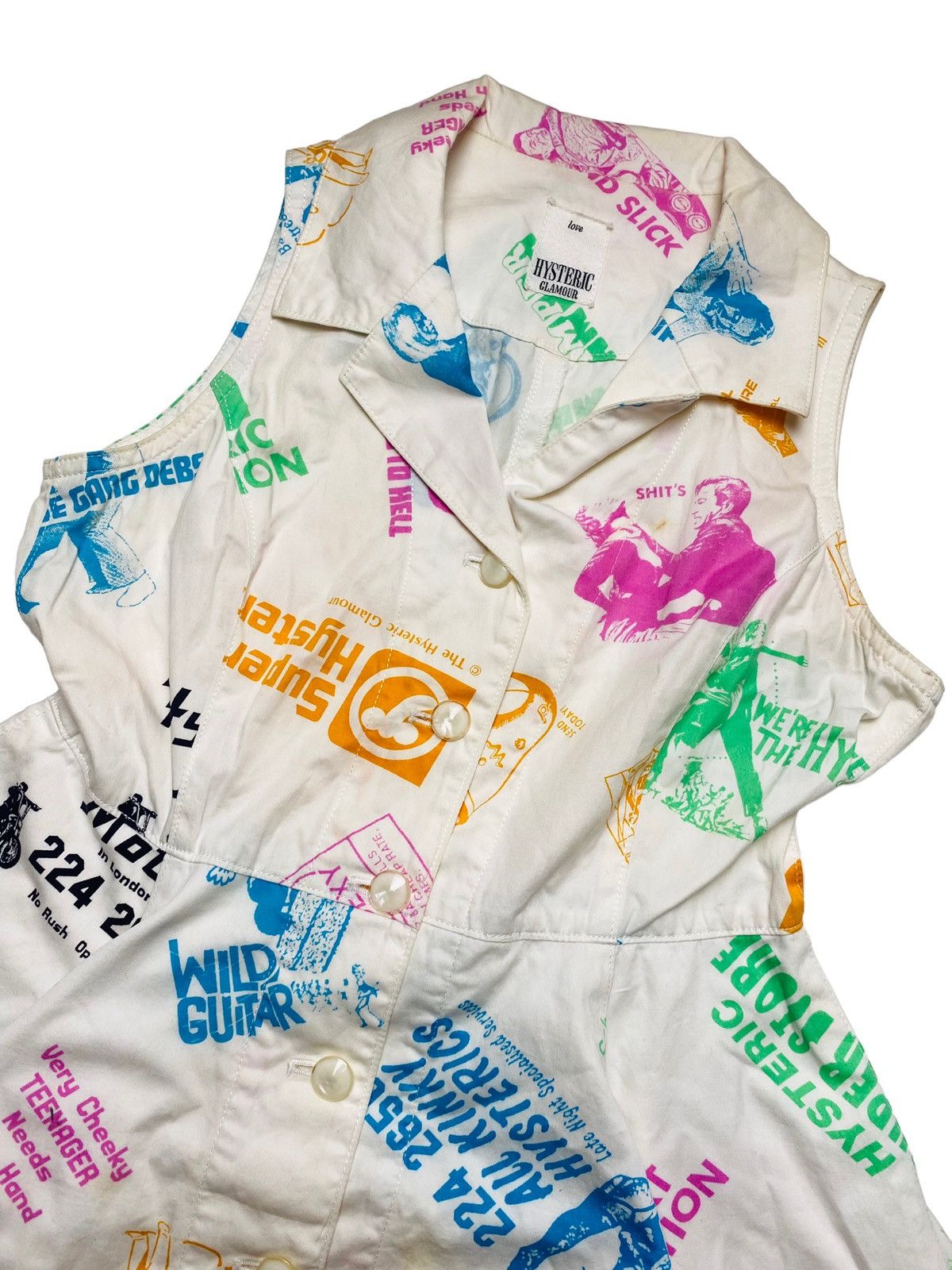 Hysteric Glamour 1980s Hysteric Love - Multi Printed Graphic Cotton Dress Size M / US 6-8 / IT 42-44 - 3 Thumbnail
