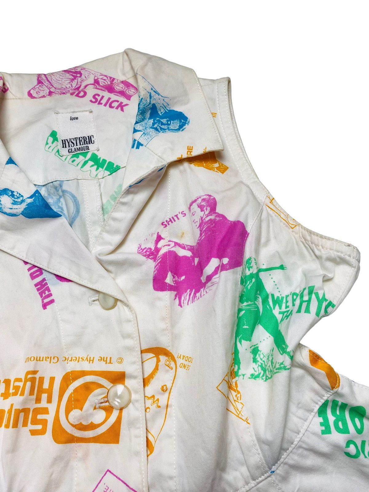 Hysteric Glamour 1980s Hysteric Love - Multi Printed Graphic Cotton Dress Size M / US 6-8 / IT 42-44 - 7 Thumbnail