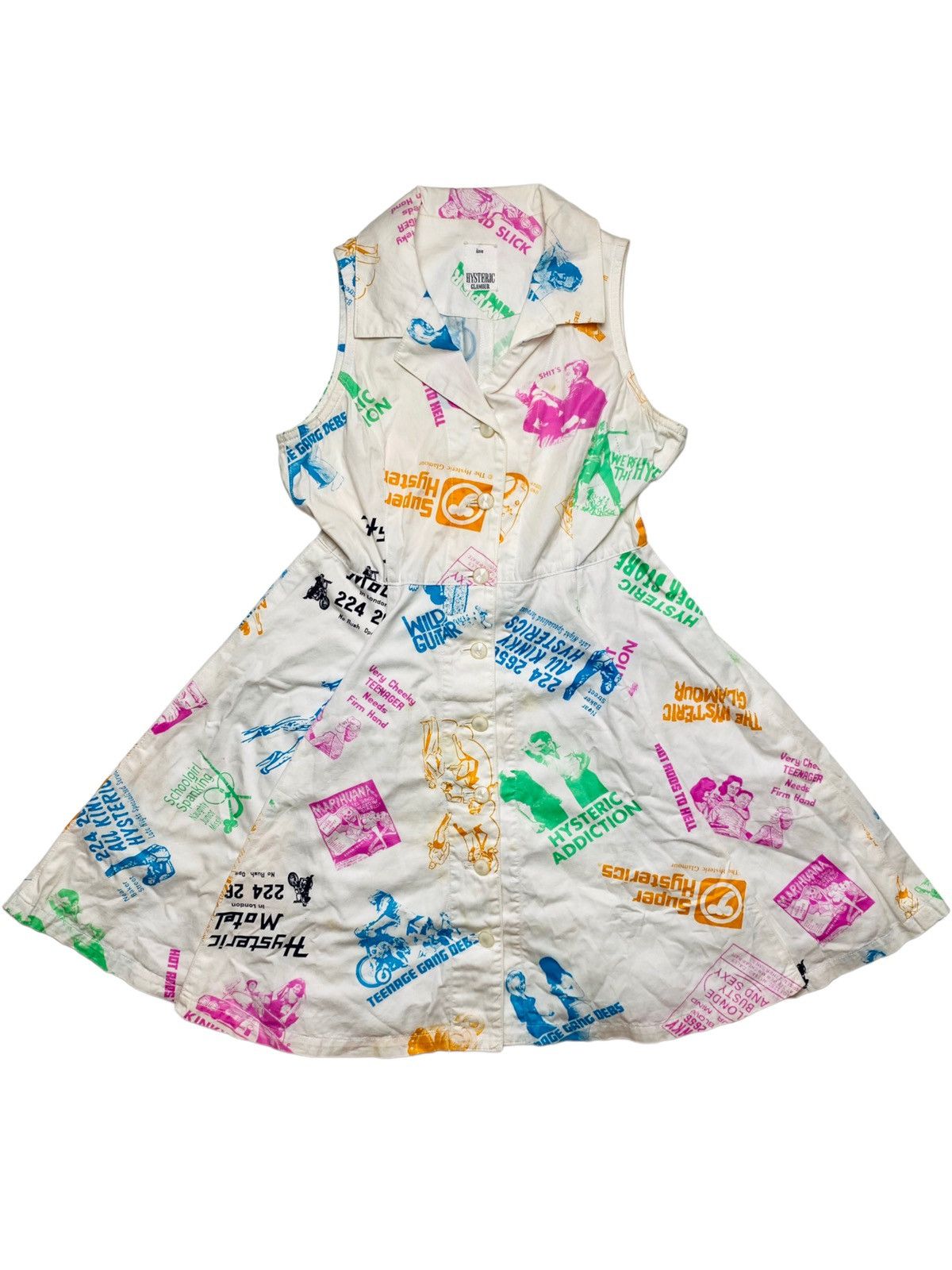 Hysteric Glamour 1980s Hysteric Love - Multi Printed Graphic Cotton Dress Size M / US 6-8 / IT 42-44 - 1 Thumbnail